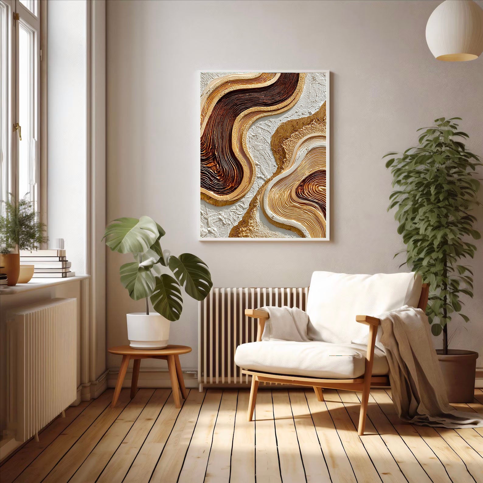 Textured Wave Opulence | Vergoldete Welle