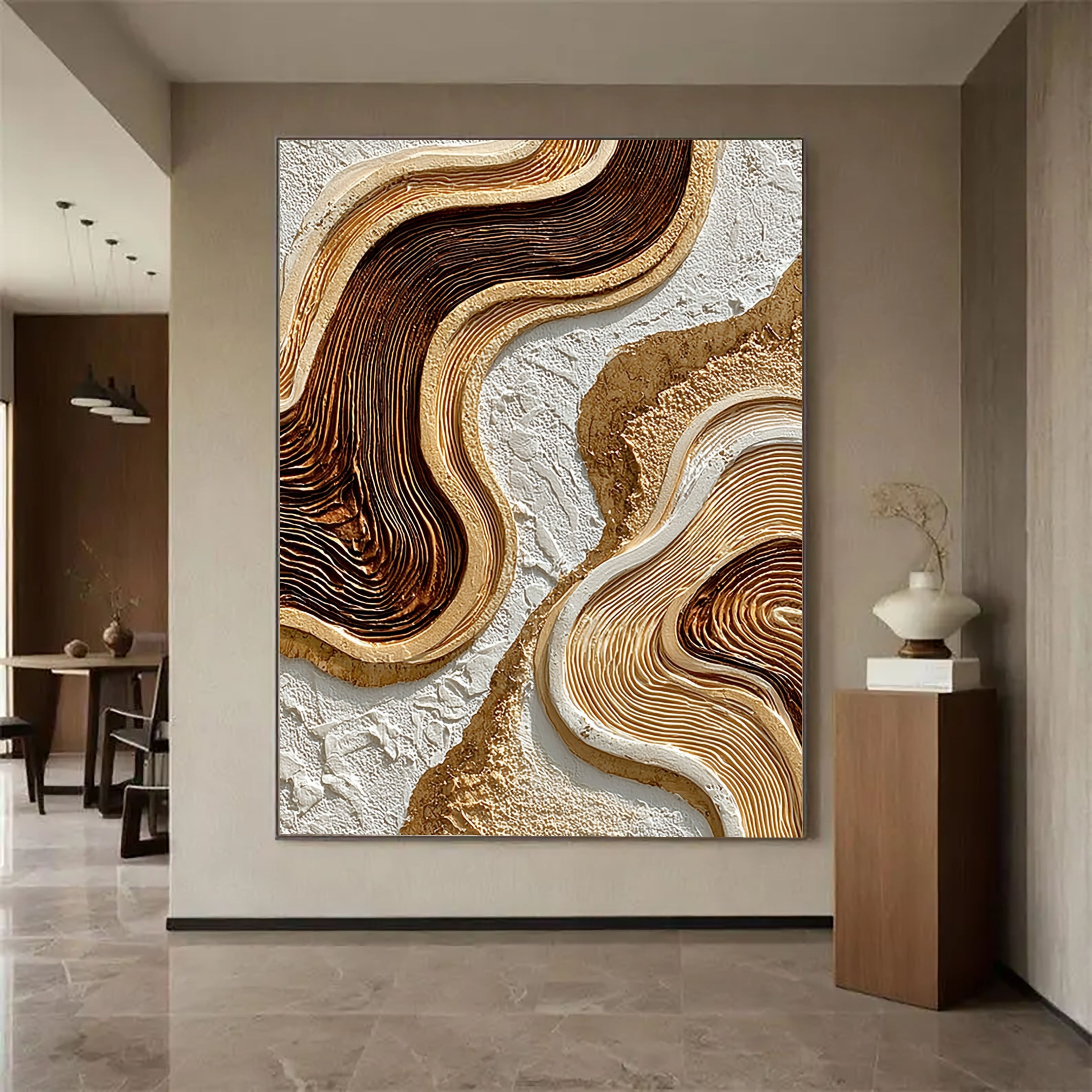 Textured Wave Opulence | Vergoldete Welle