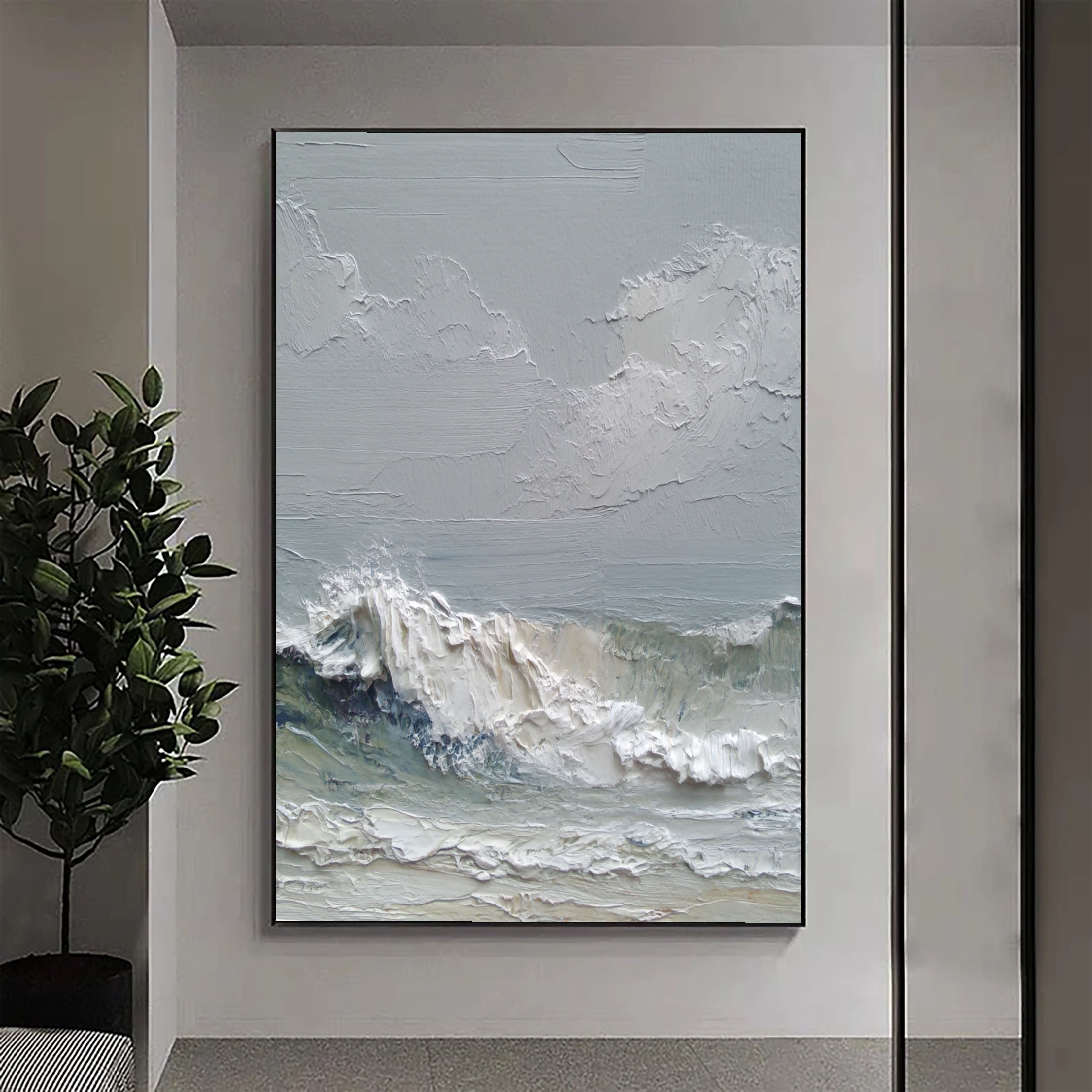 Textured Coastal Dynamism | Blue Wave