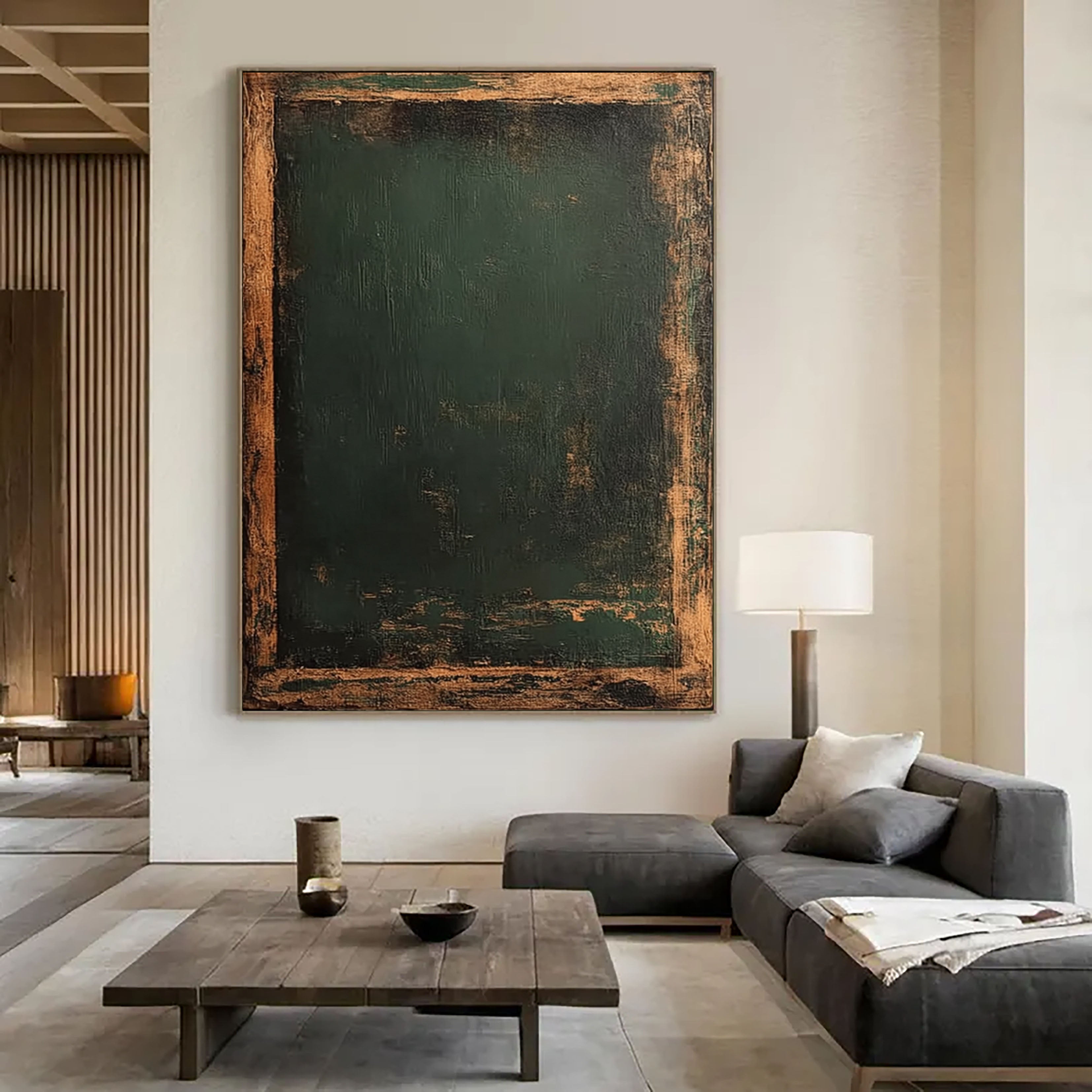 Rustic Framed Patina | Deep Green