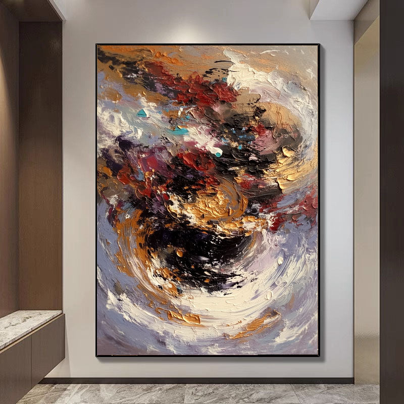 Textured Swirling Vortex | Crimson Gold