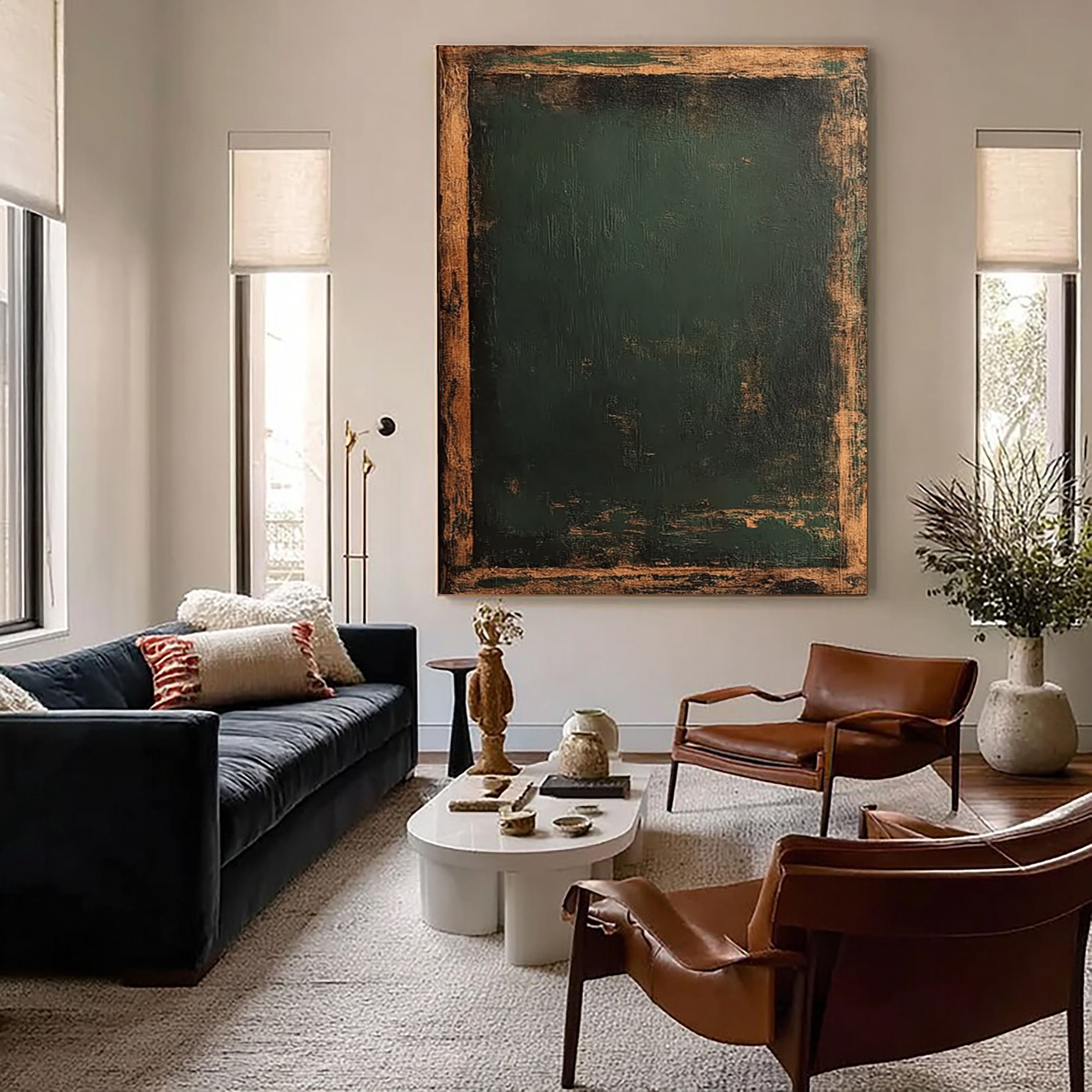 Rustic Framed Patina | Deep Green