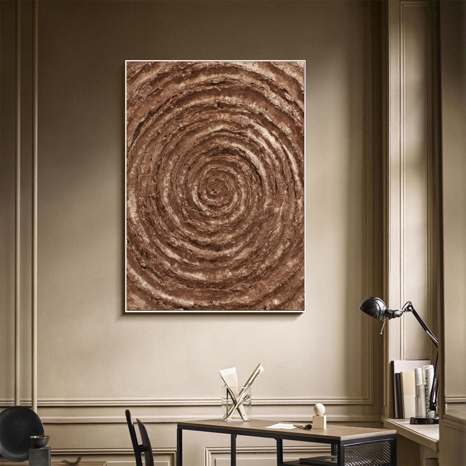 Textured Spiral Opulence | Bronze Whorl
