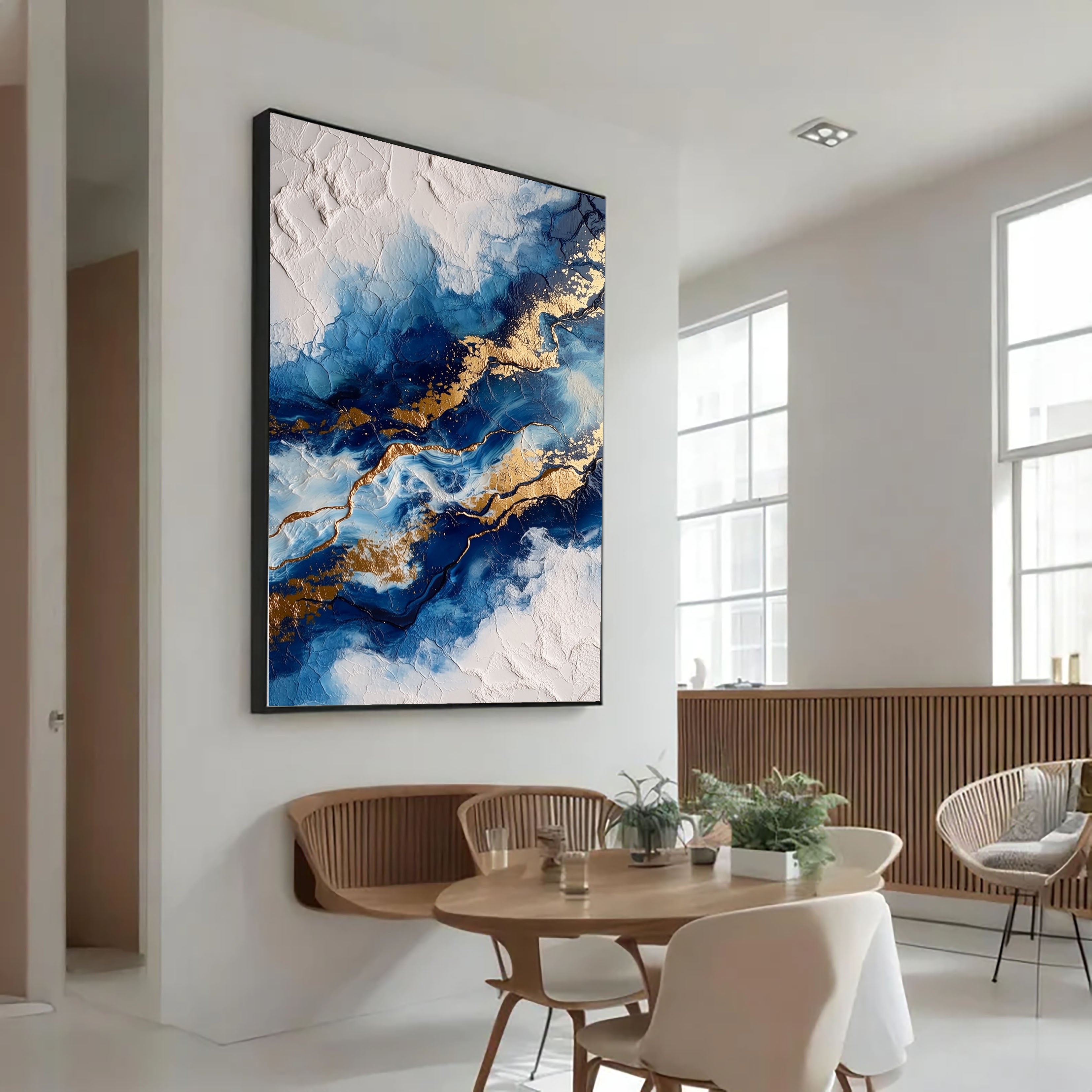 Textured Blue Currents | Indigo Gold