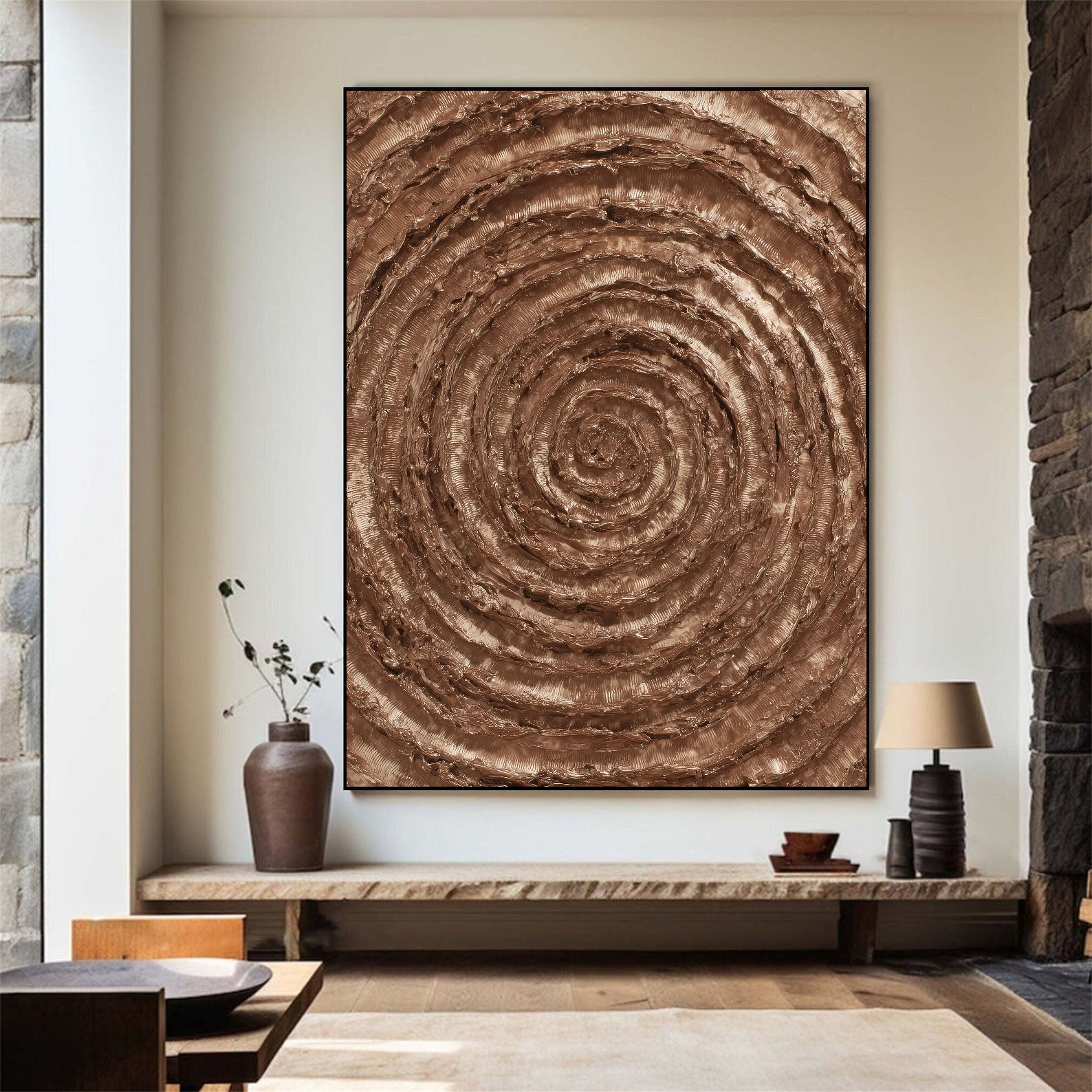 Textured Spiral Opulence | Bronze Whorl