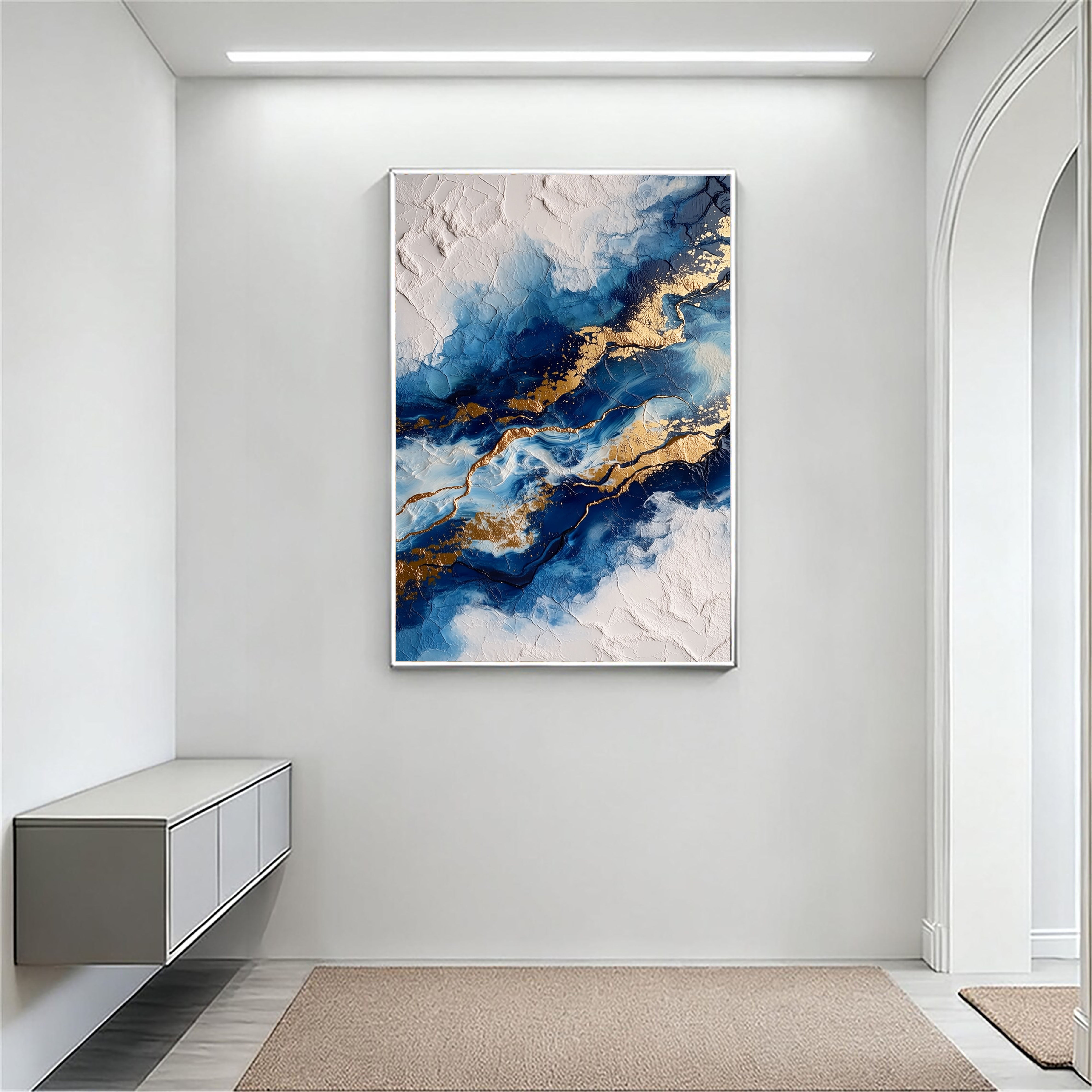 Textured Blue Currents | Indigo Gold