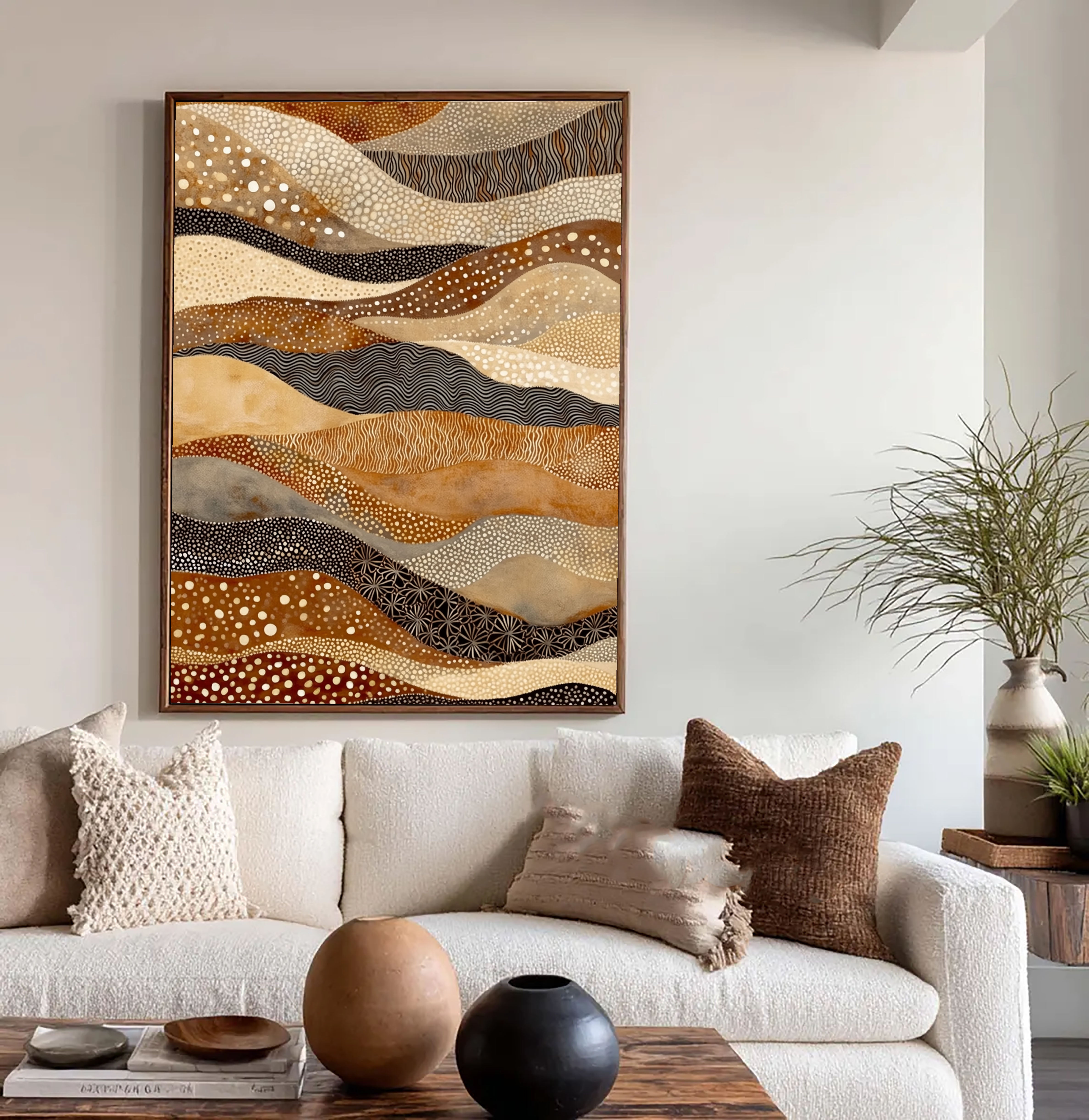 Textured Wave Layers | Terracotta Ivory
