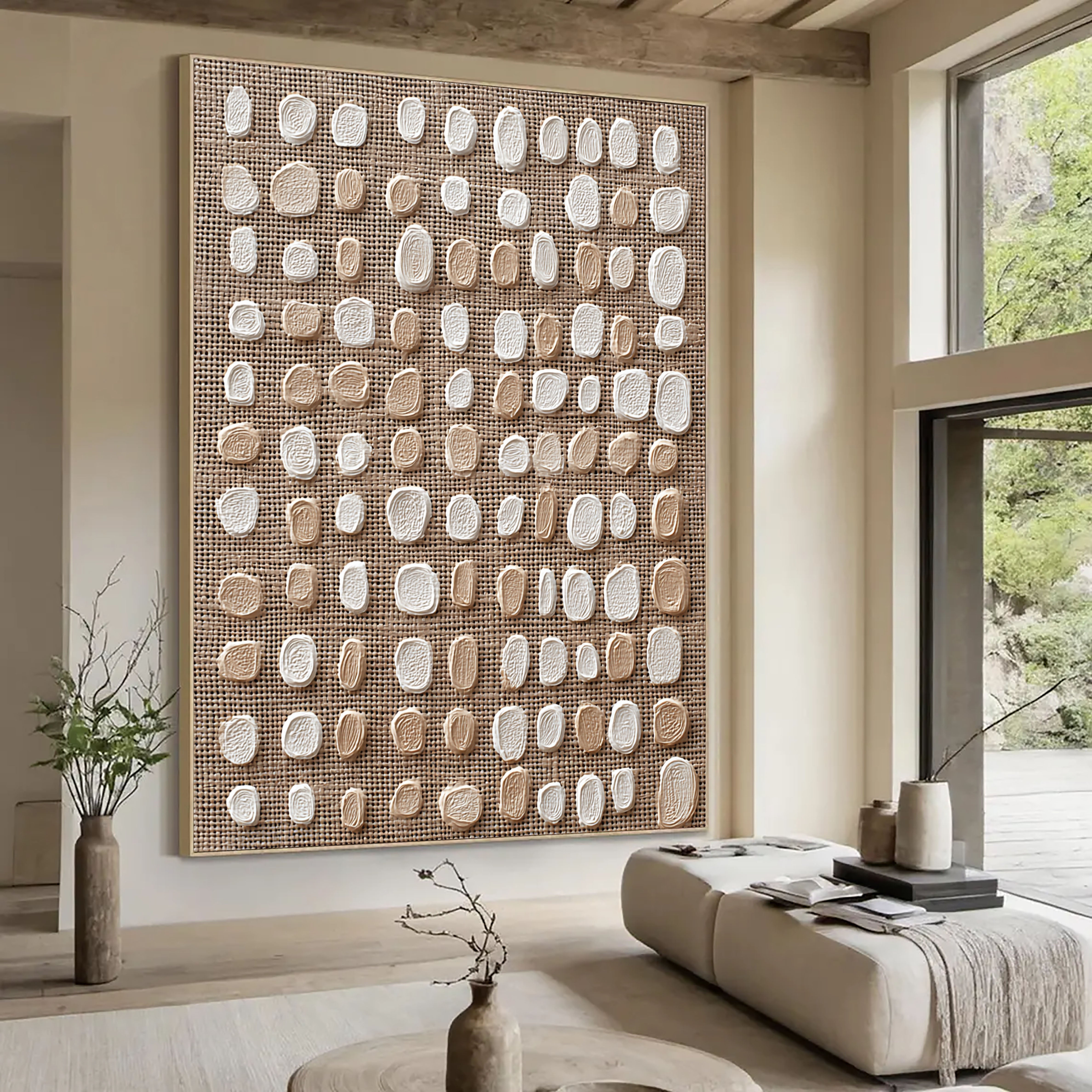 Textured Dot Opulence | Beige Spots