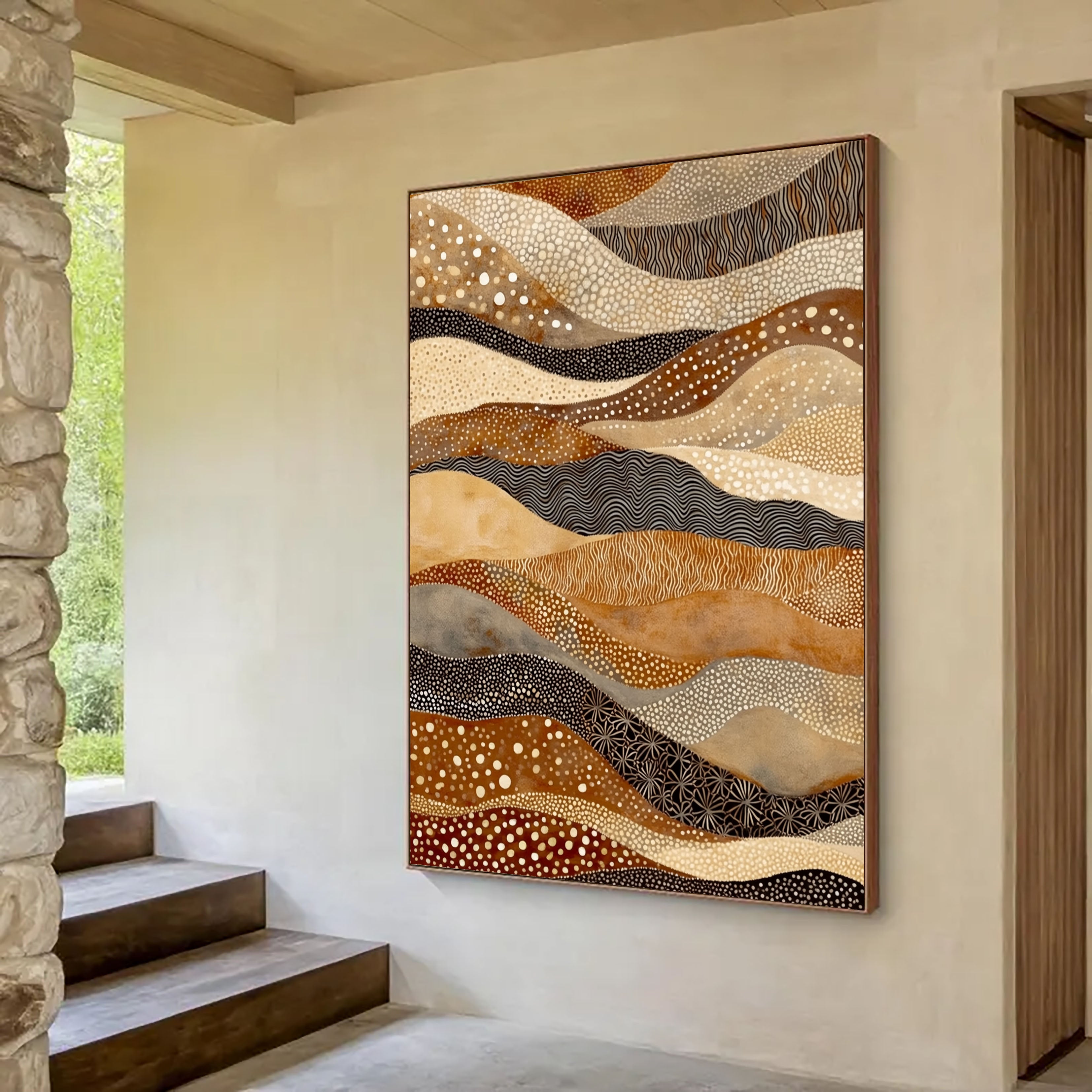 Textured Wave Layers | Terracotta Ivory