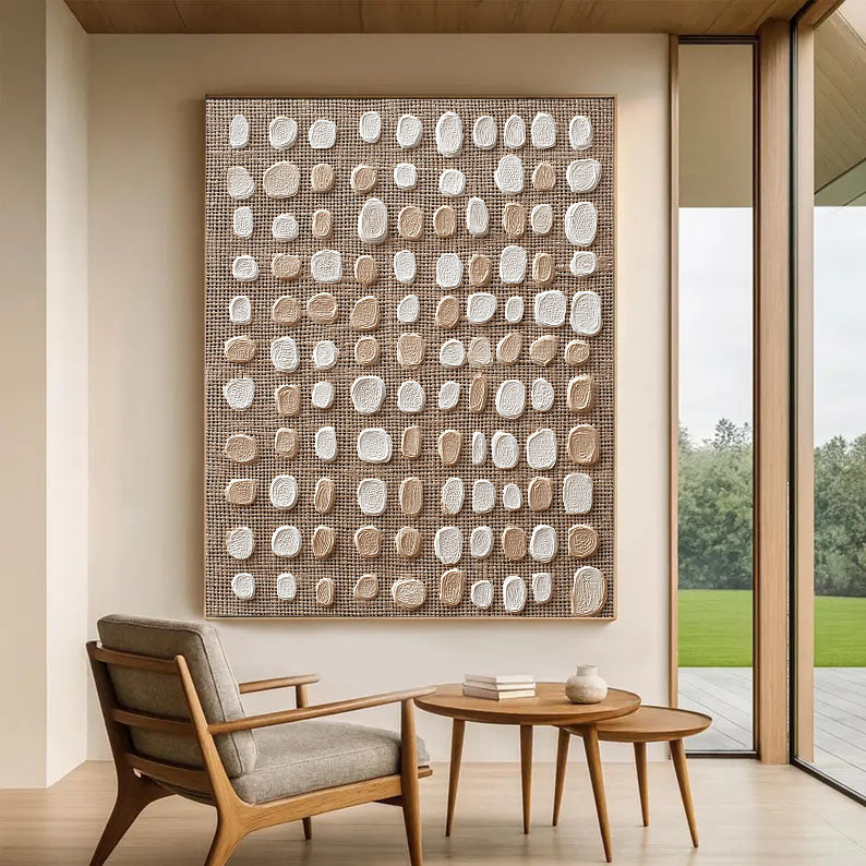 Textured Dot Opulence | Beige Spots
