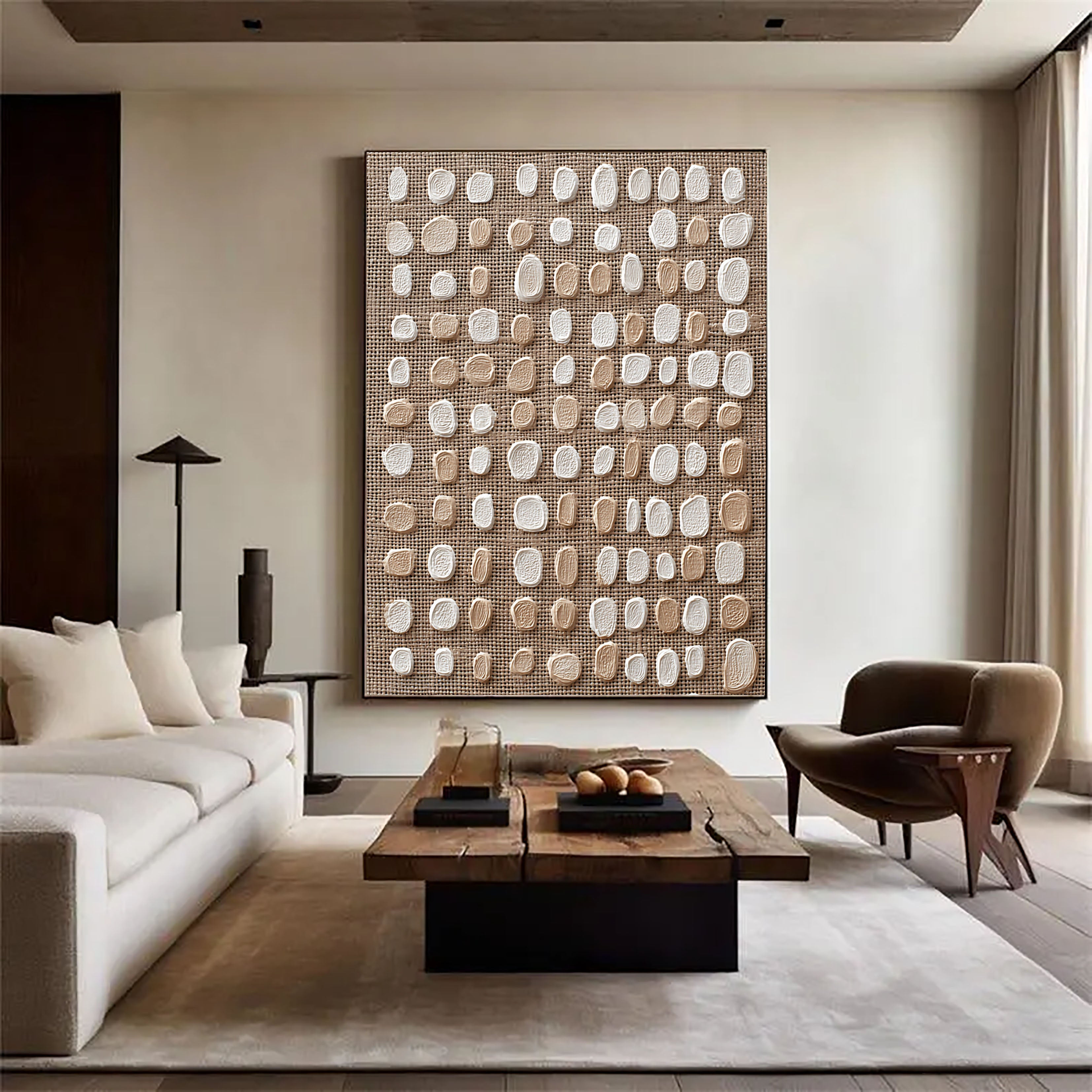 Textured Dot Opulence | Beige Spots