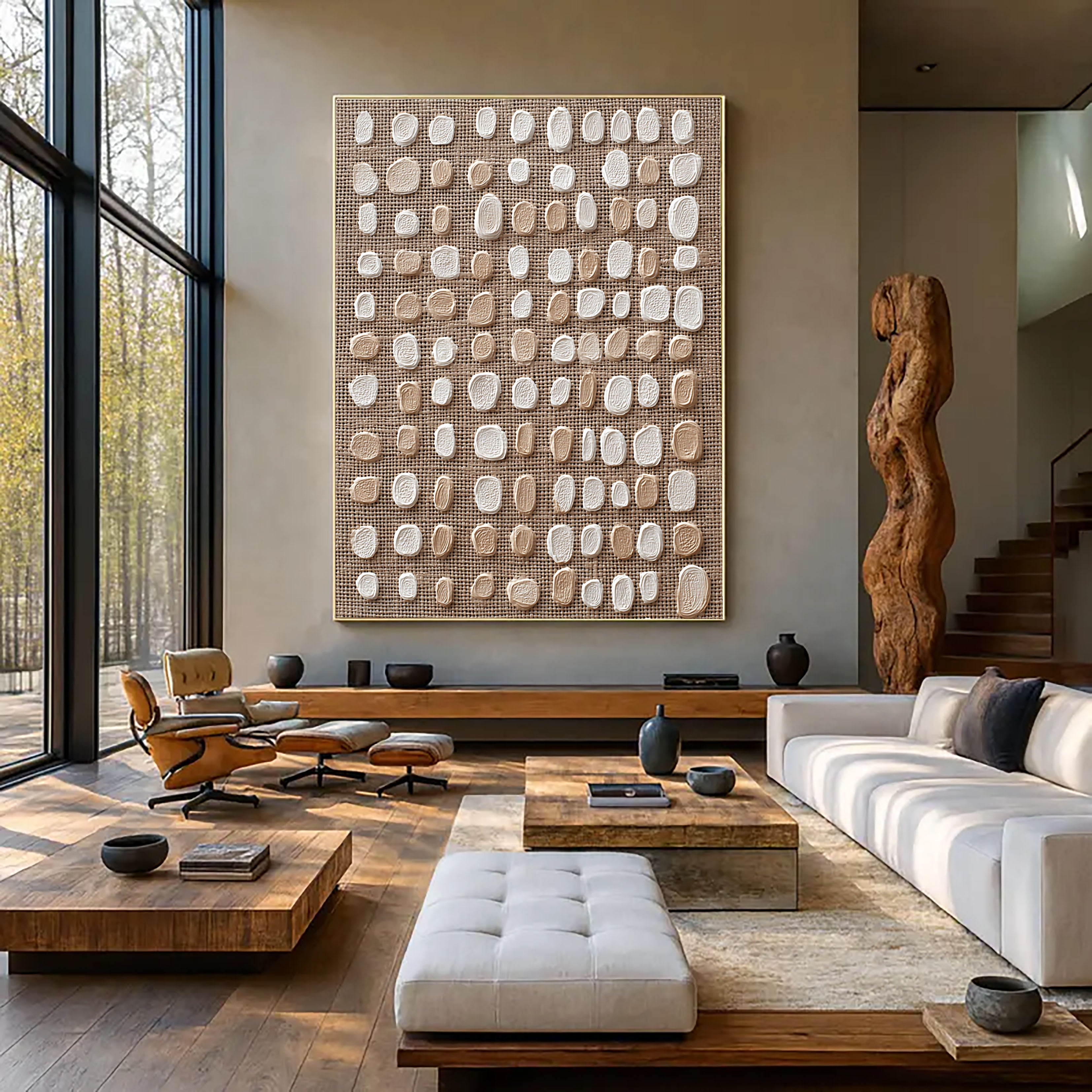 Textured Dot Opulence | Beige Spots
