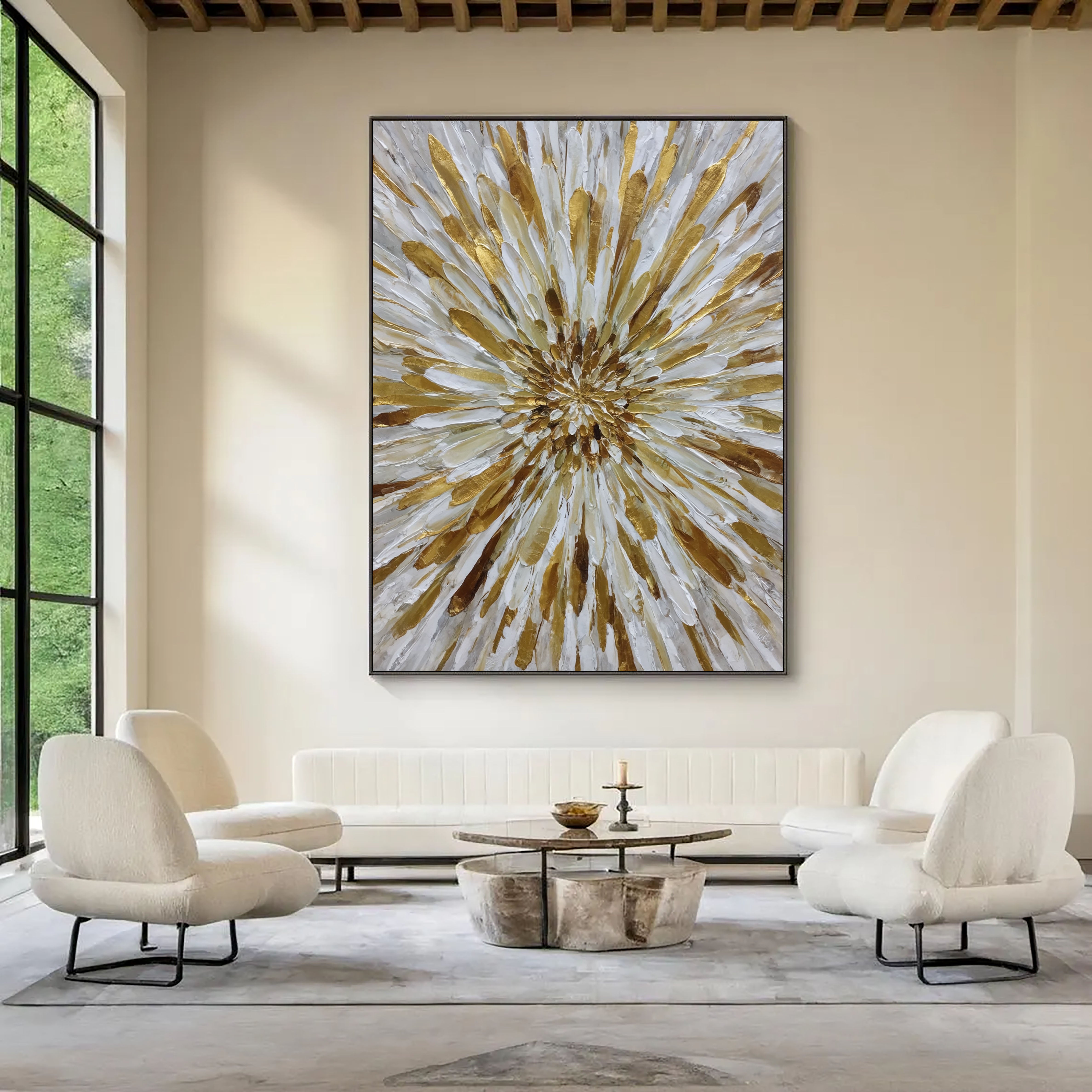 Textured Petal Opulence | Gilded Bloom