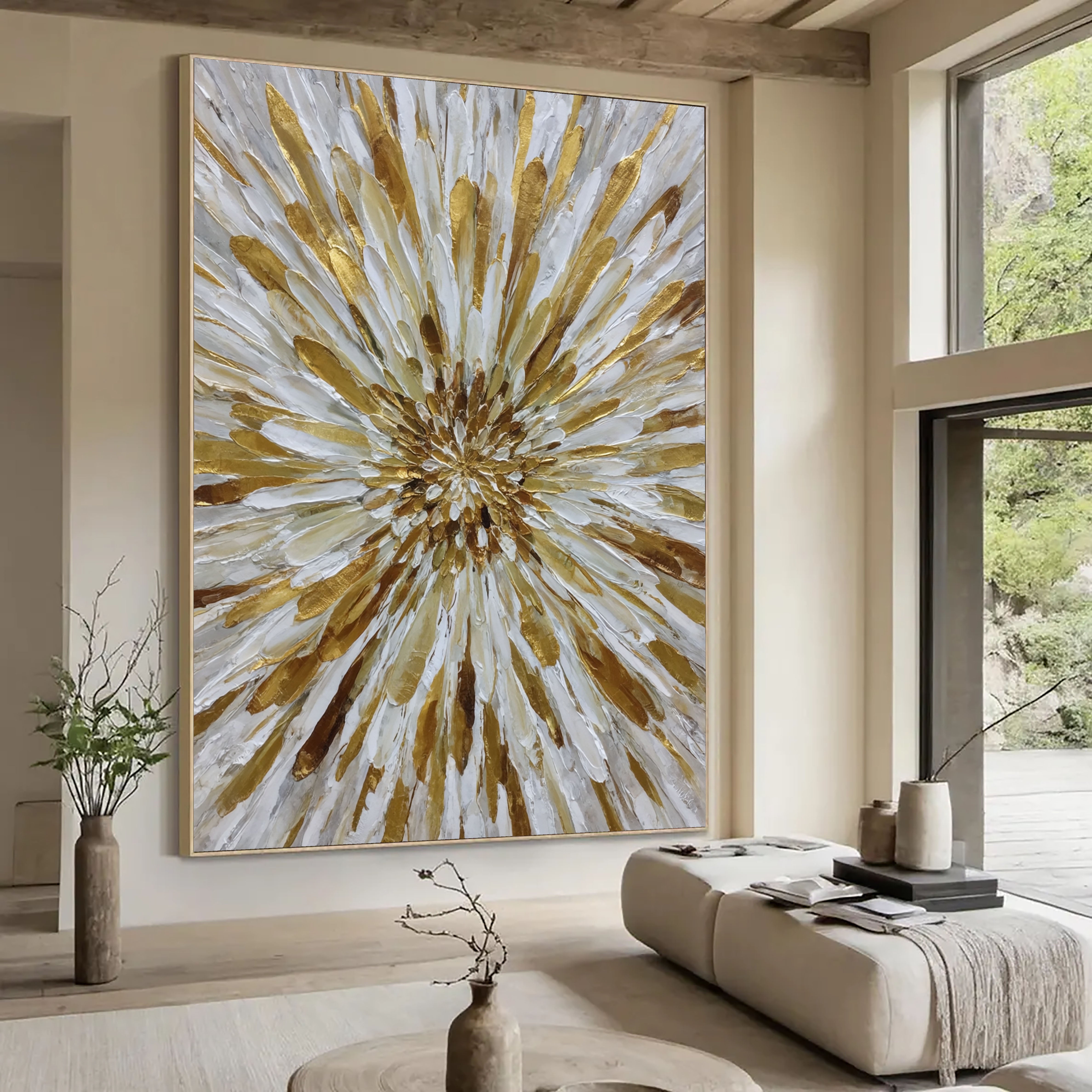 Textured Petal Opulence | Gilded Bloom