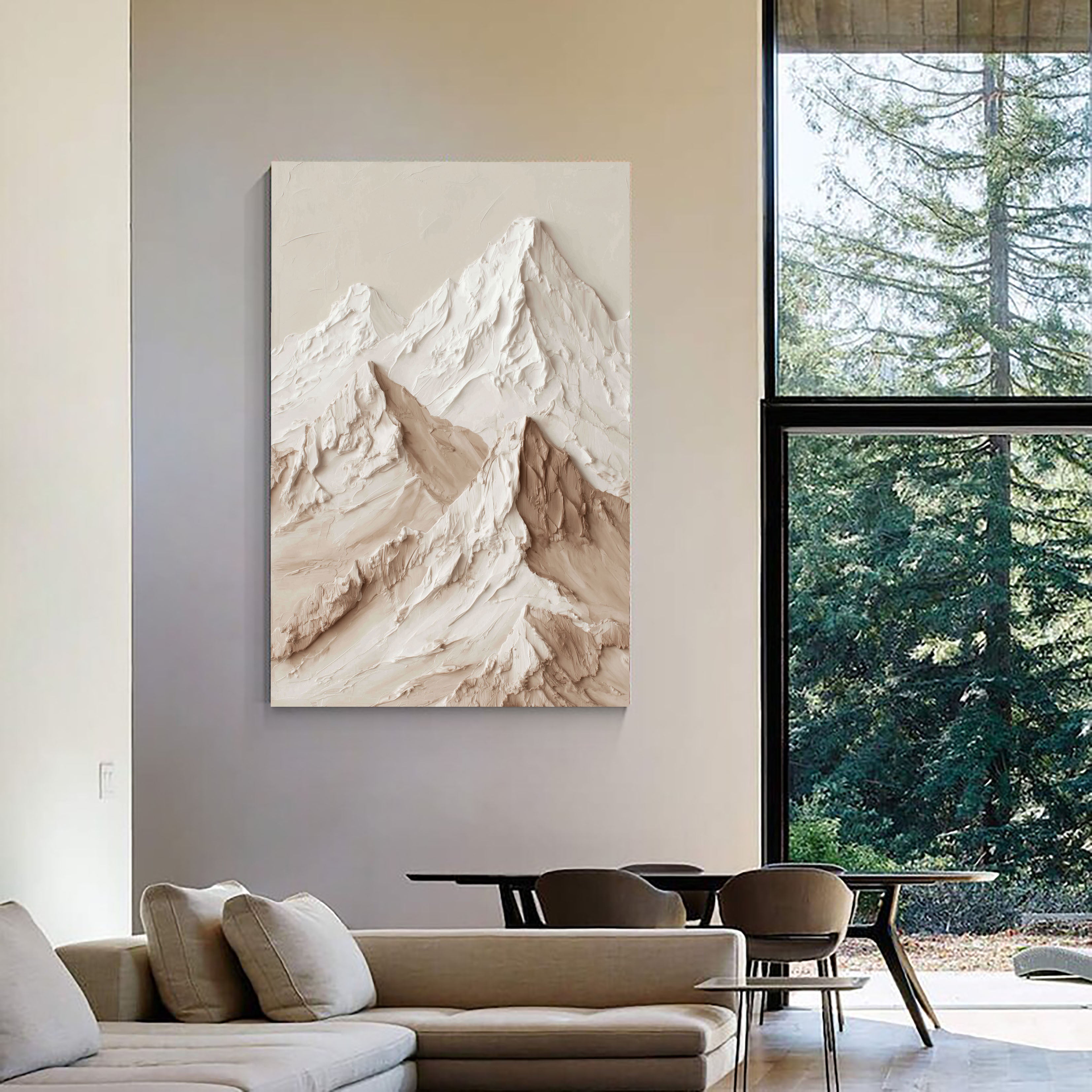 Textured Mountain Grandeur | Beige Peak