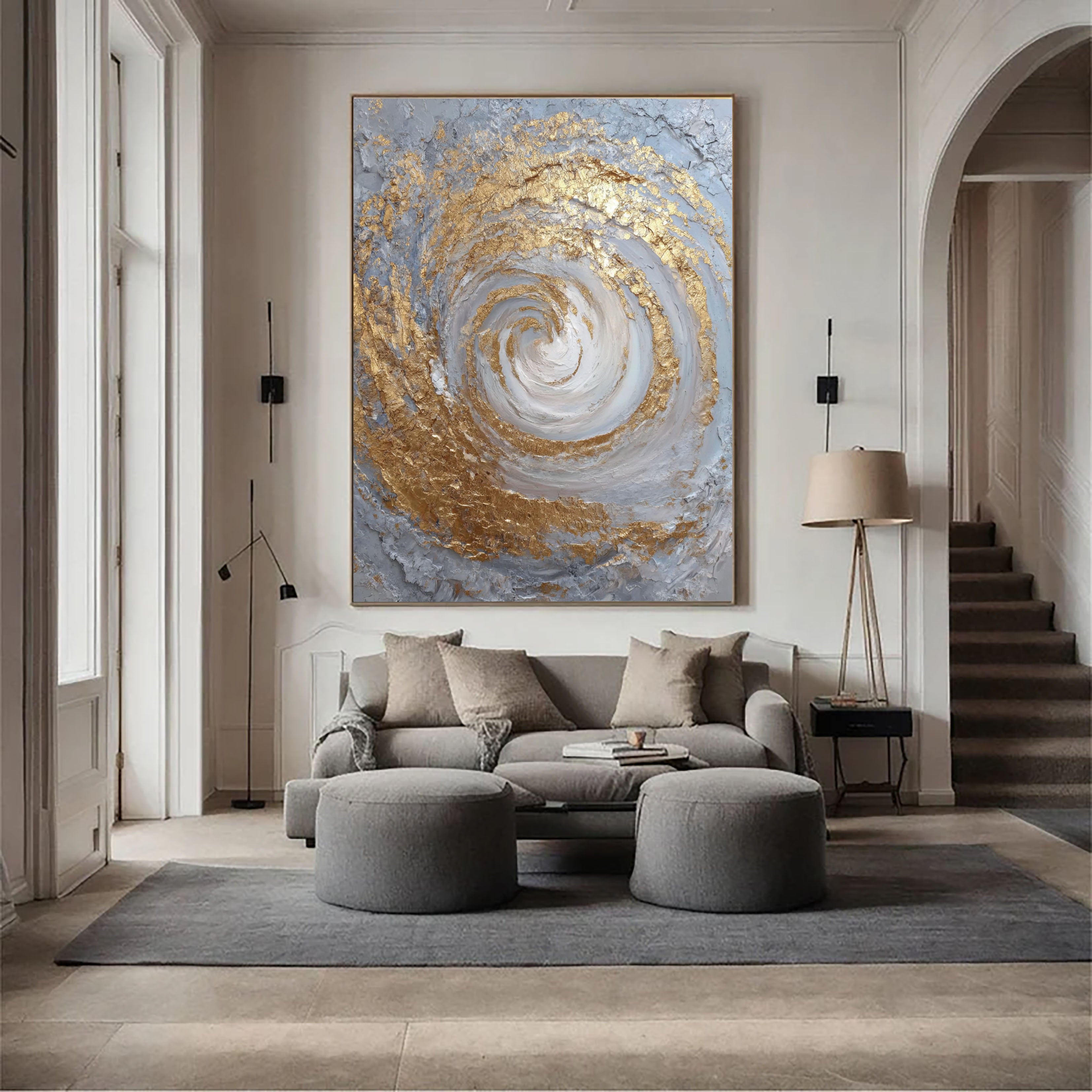 Textured Spiral Opulence | Gilded Swirl