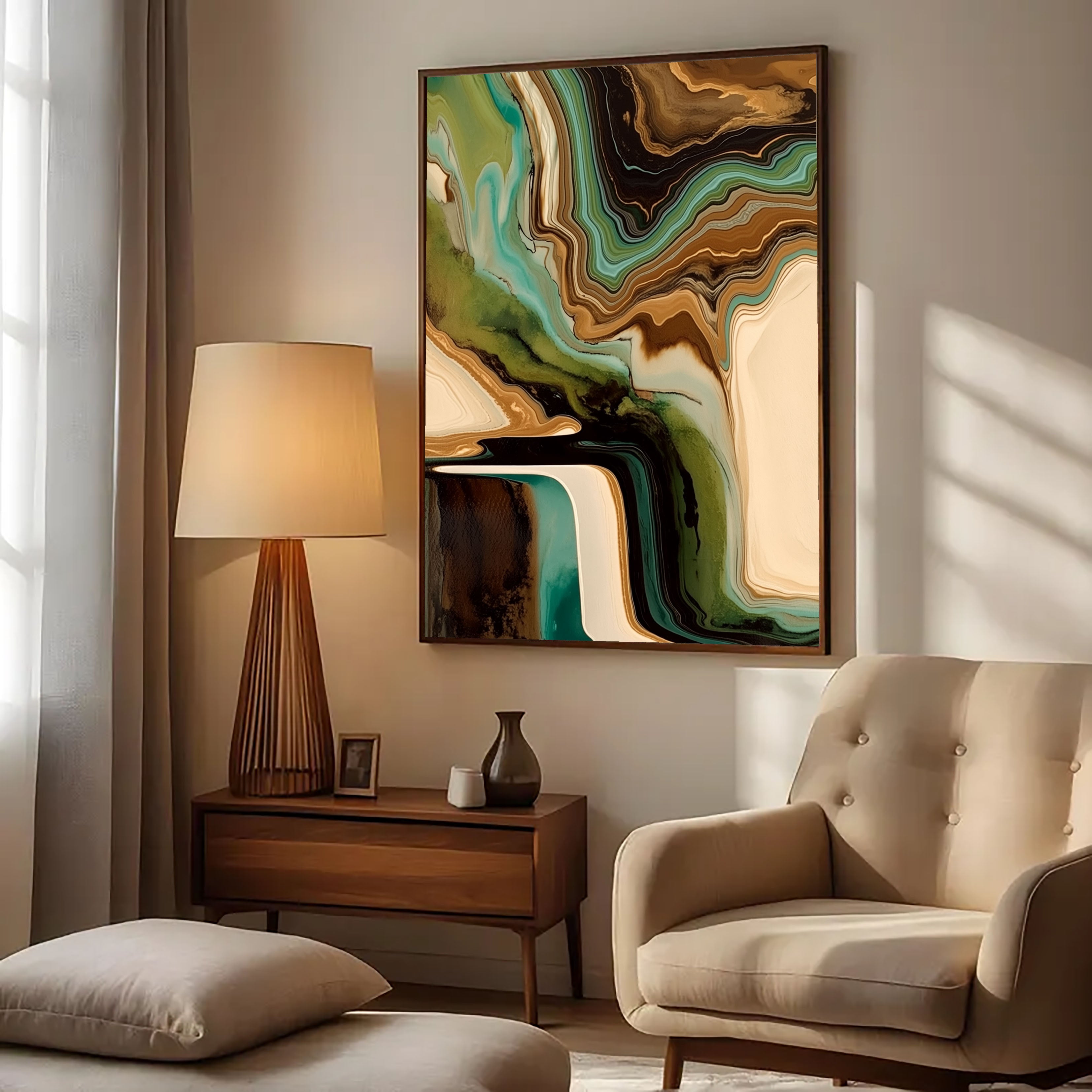 Textured Agate Strata | Teal Brown
