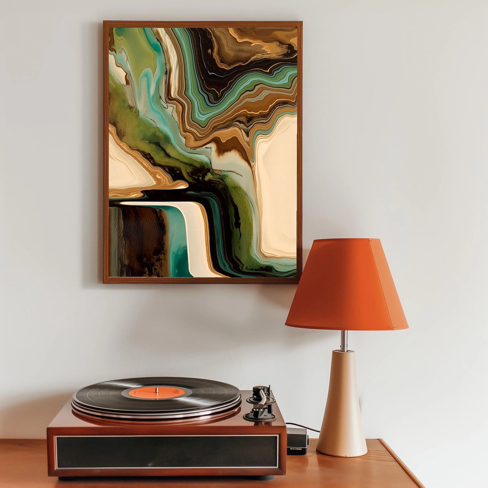 Textured Agate Strata | Teal Brown