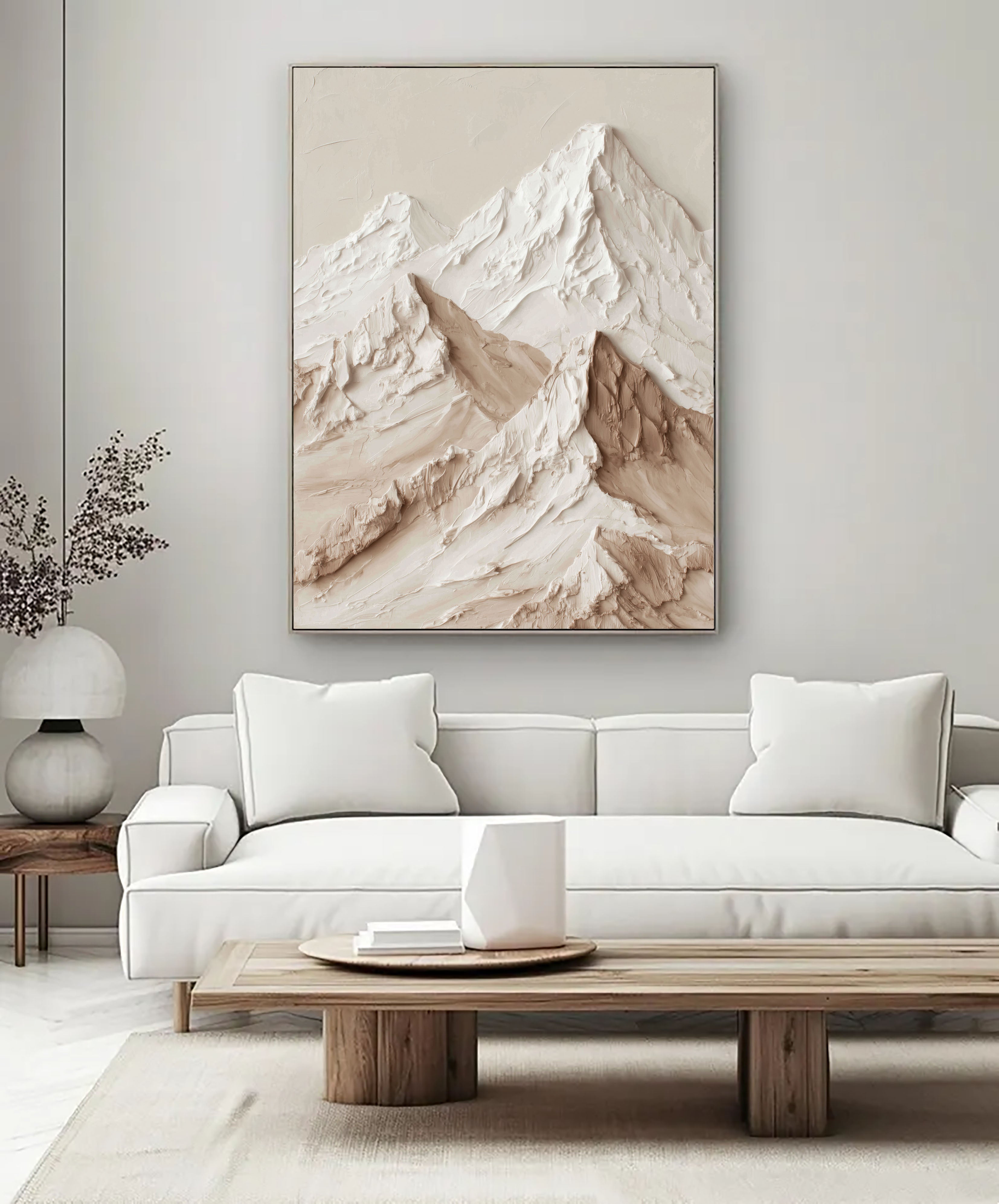Textured Mountain Grandeur | Beige Peak