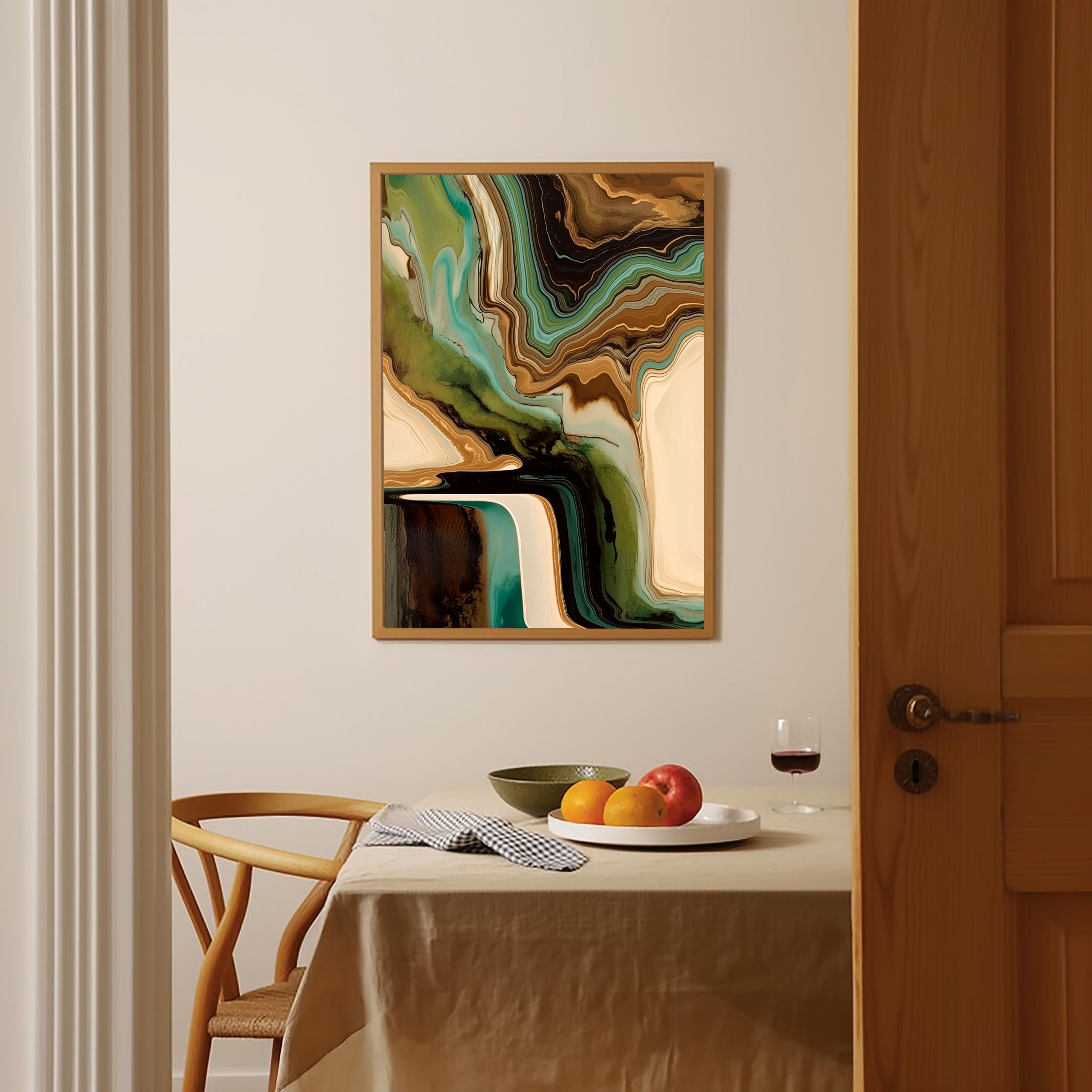 Textured Agate Strata | Teal Brown