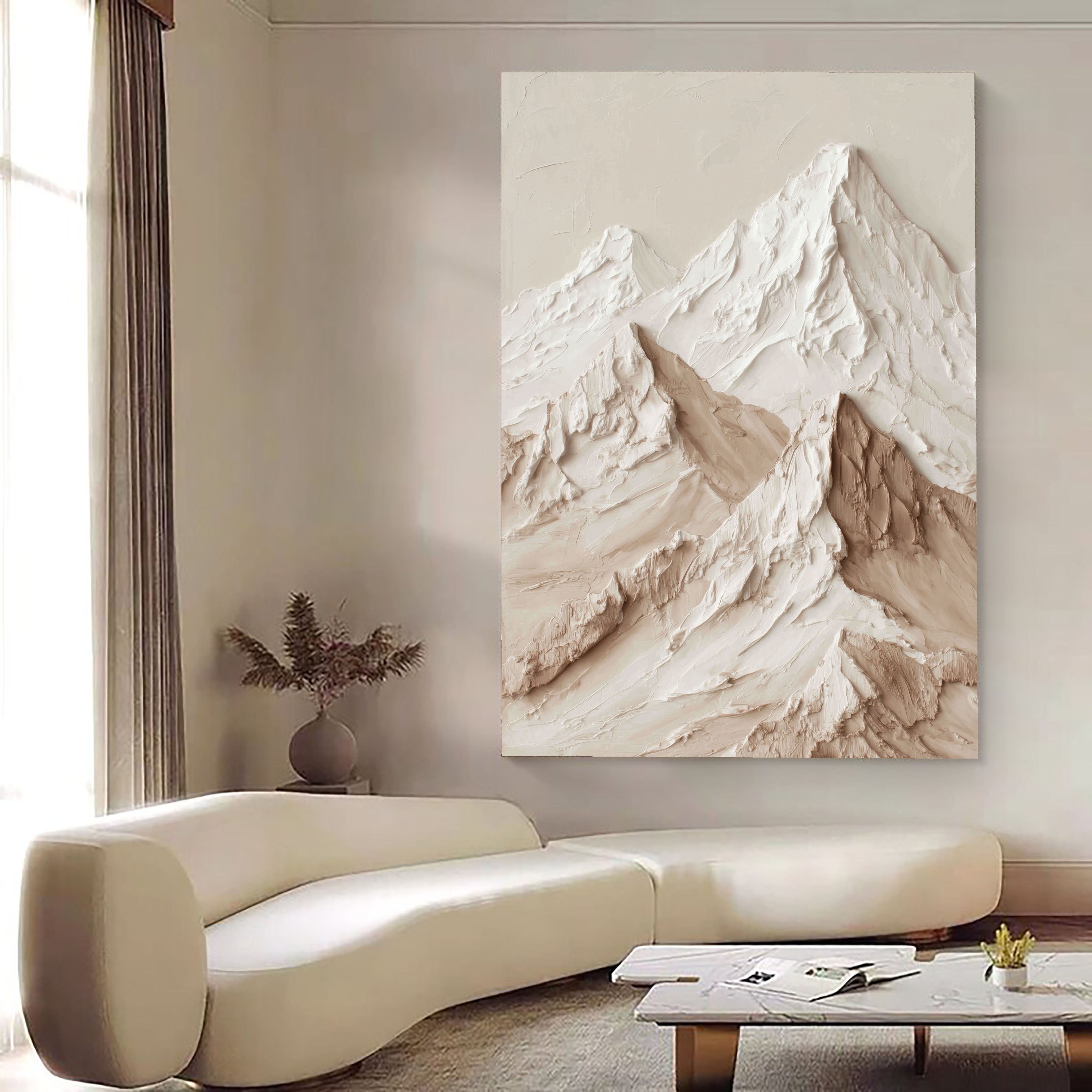 Textured Mountain Grandeur | Beige Peak