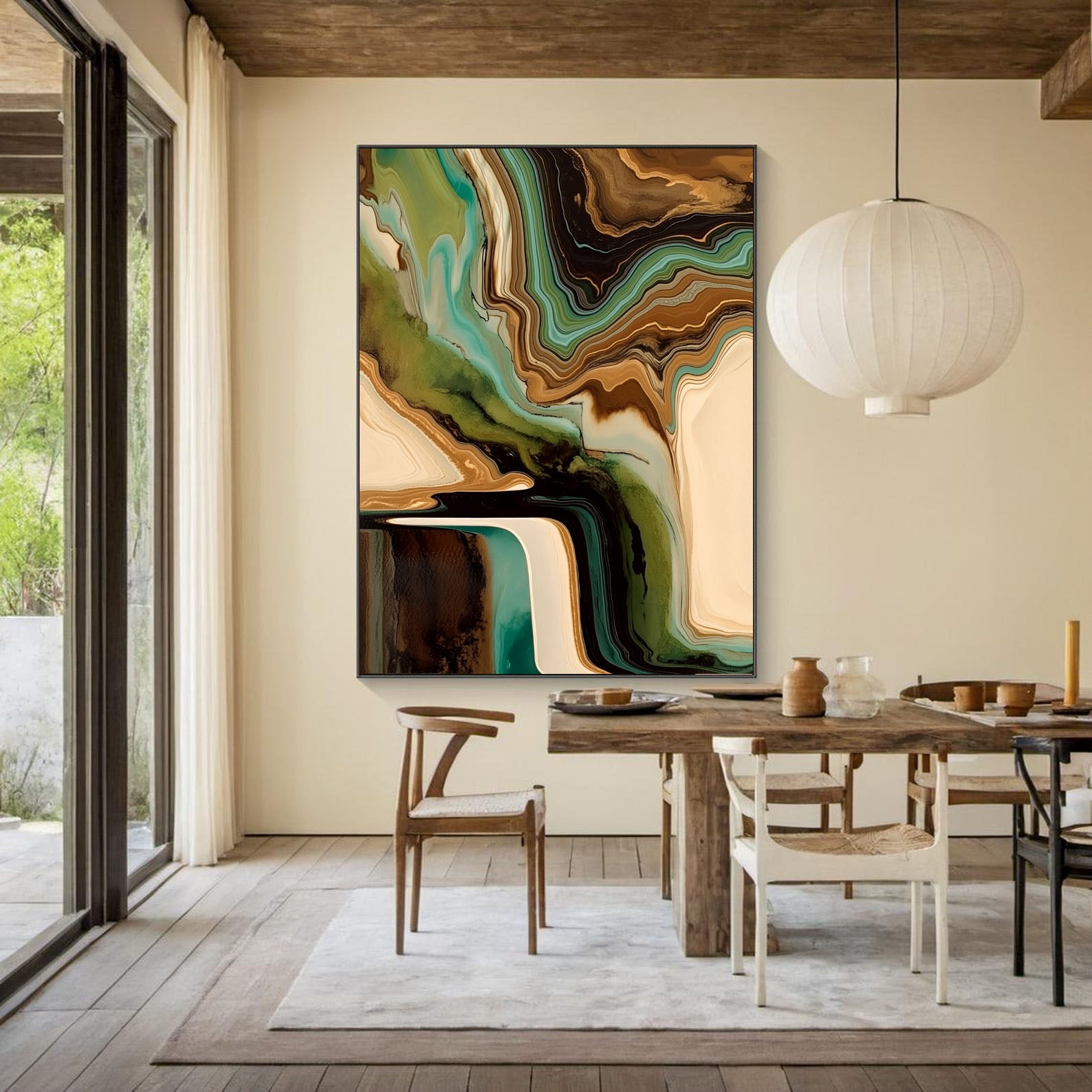 Textured Agate Strata | Teal Brown