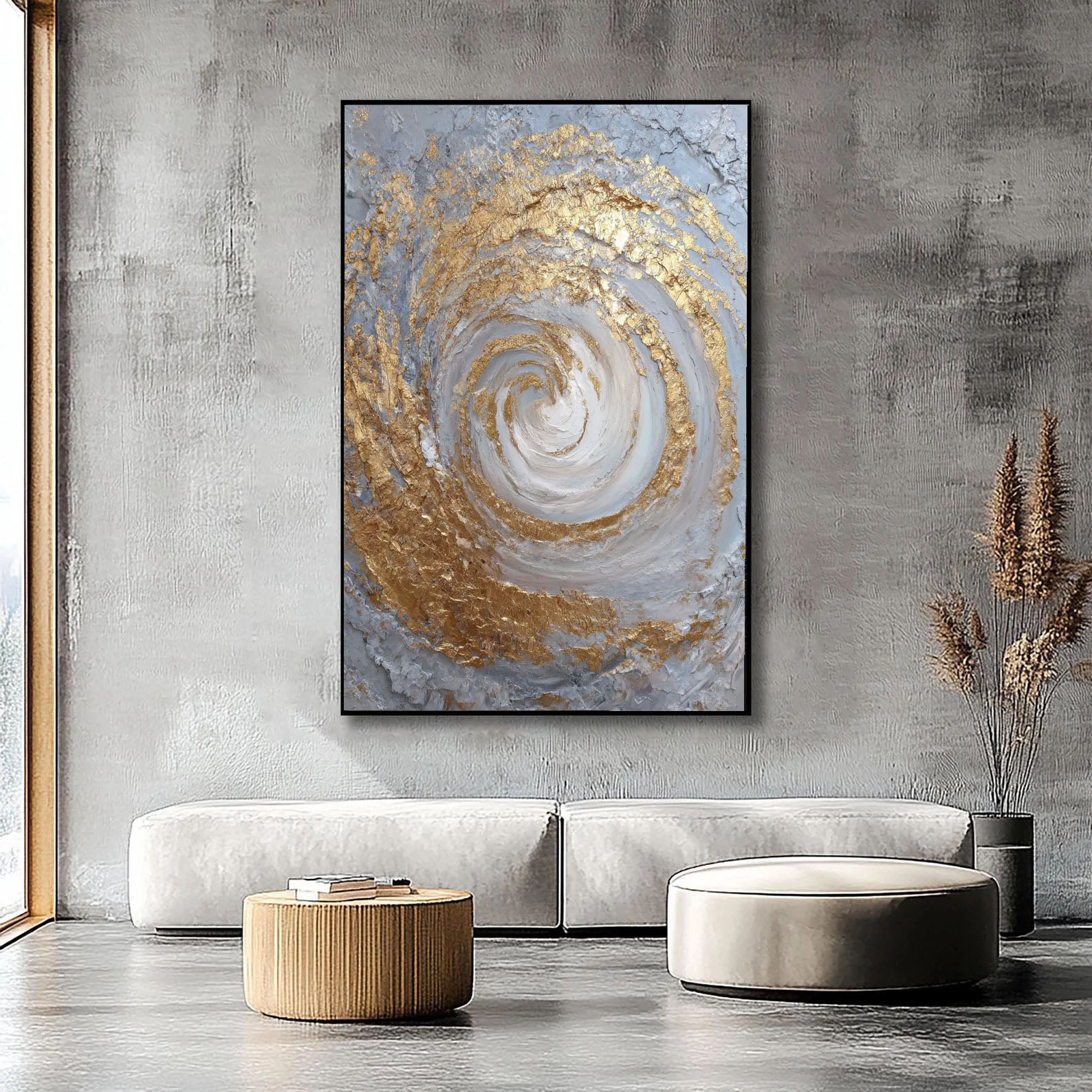 Textured Spiral Opulence | Gilded Swirl