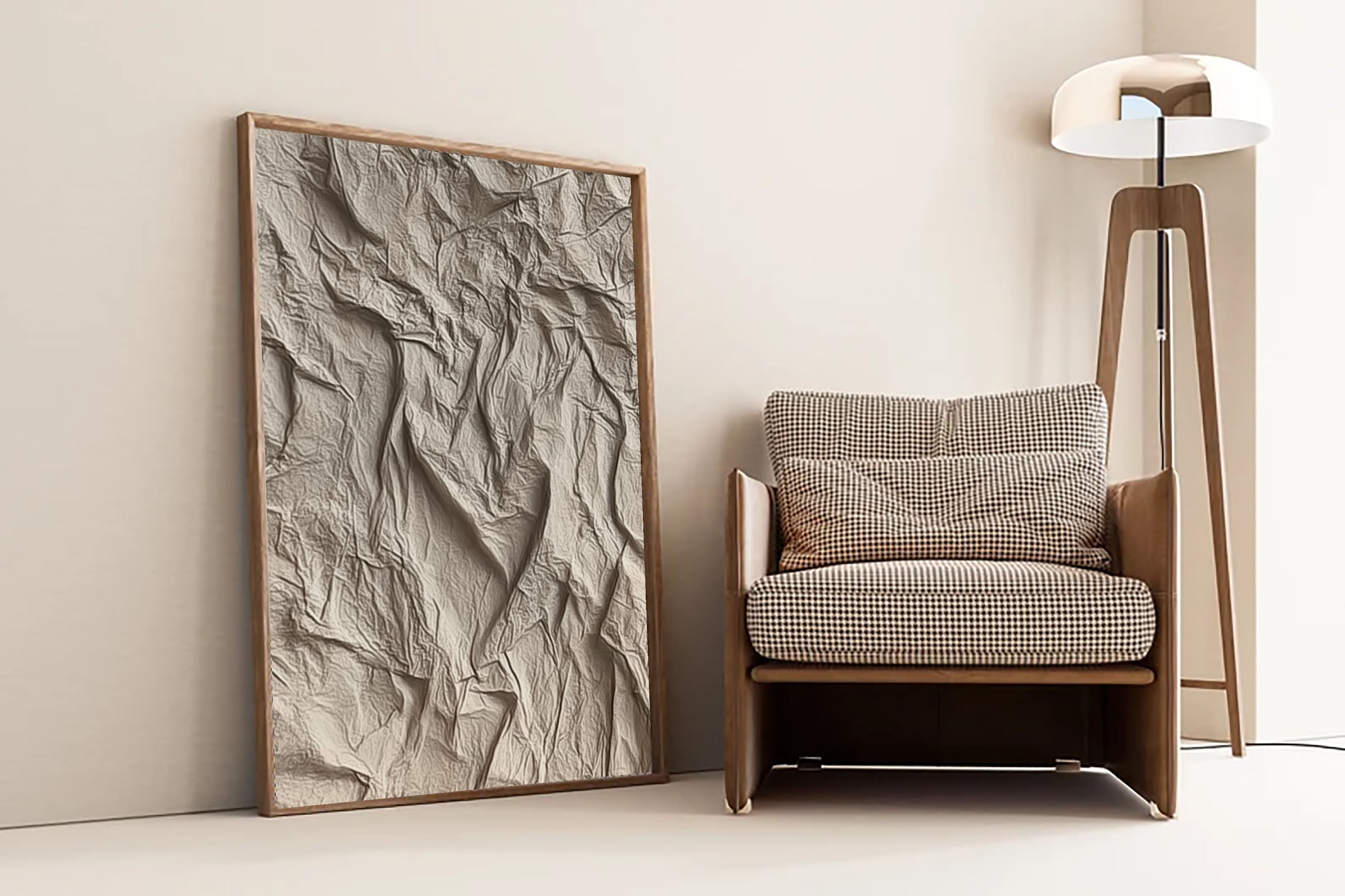 Abstract Crumpled Texture | Neutral Beige