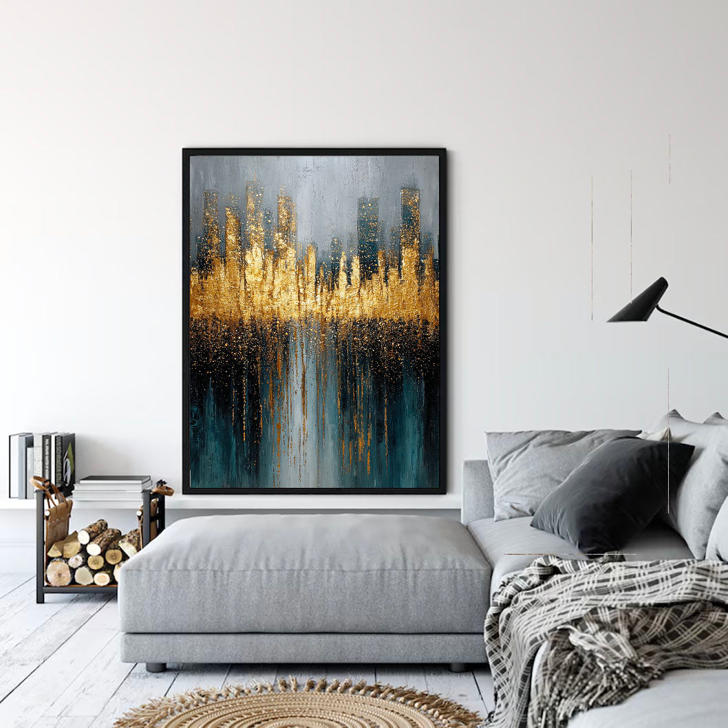 Textured Urban Opulence | Gilded Skyline