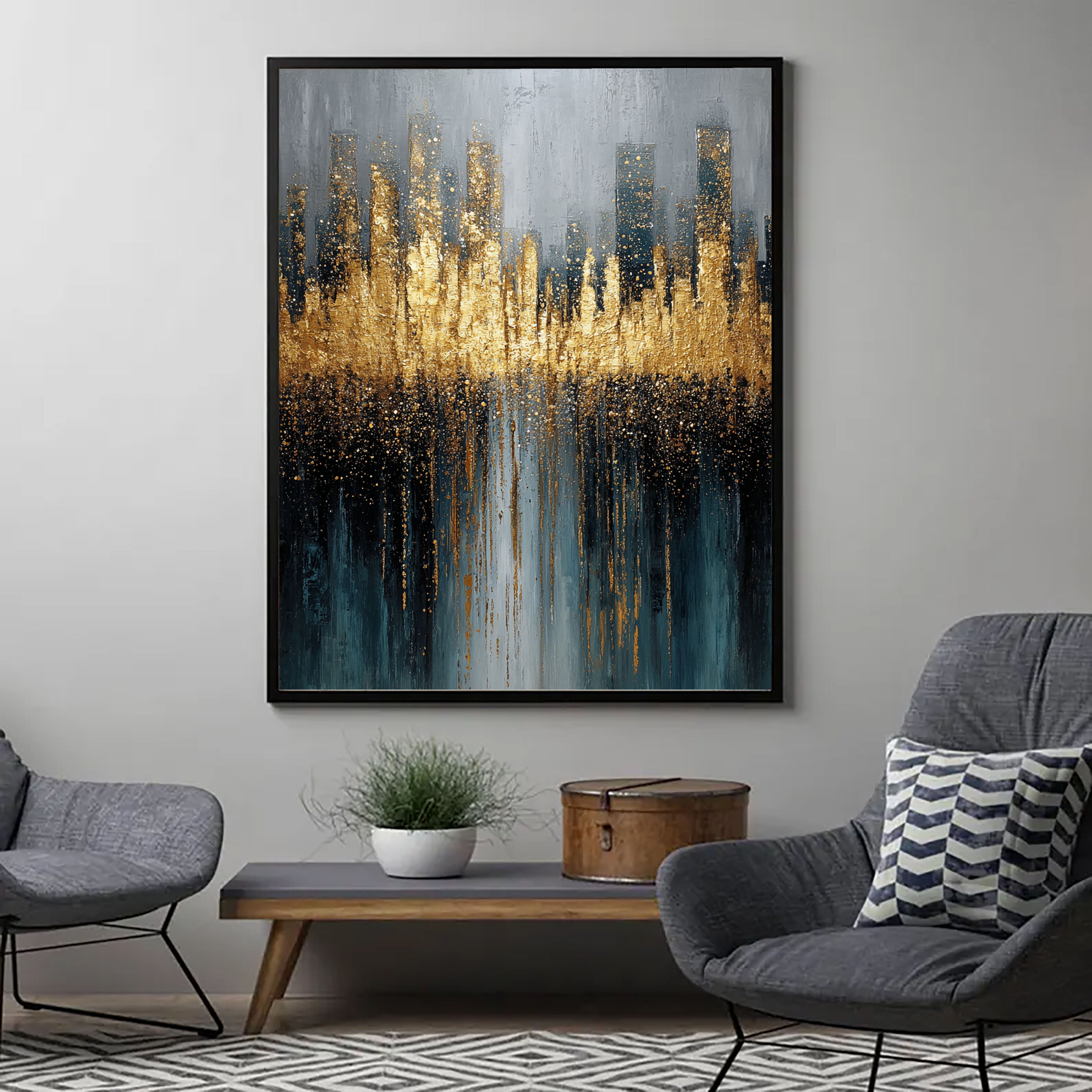 Textured Urban Opulence | Gilded Skyline