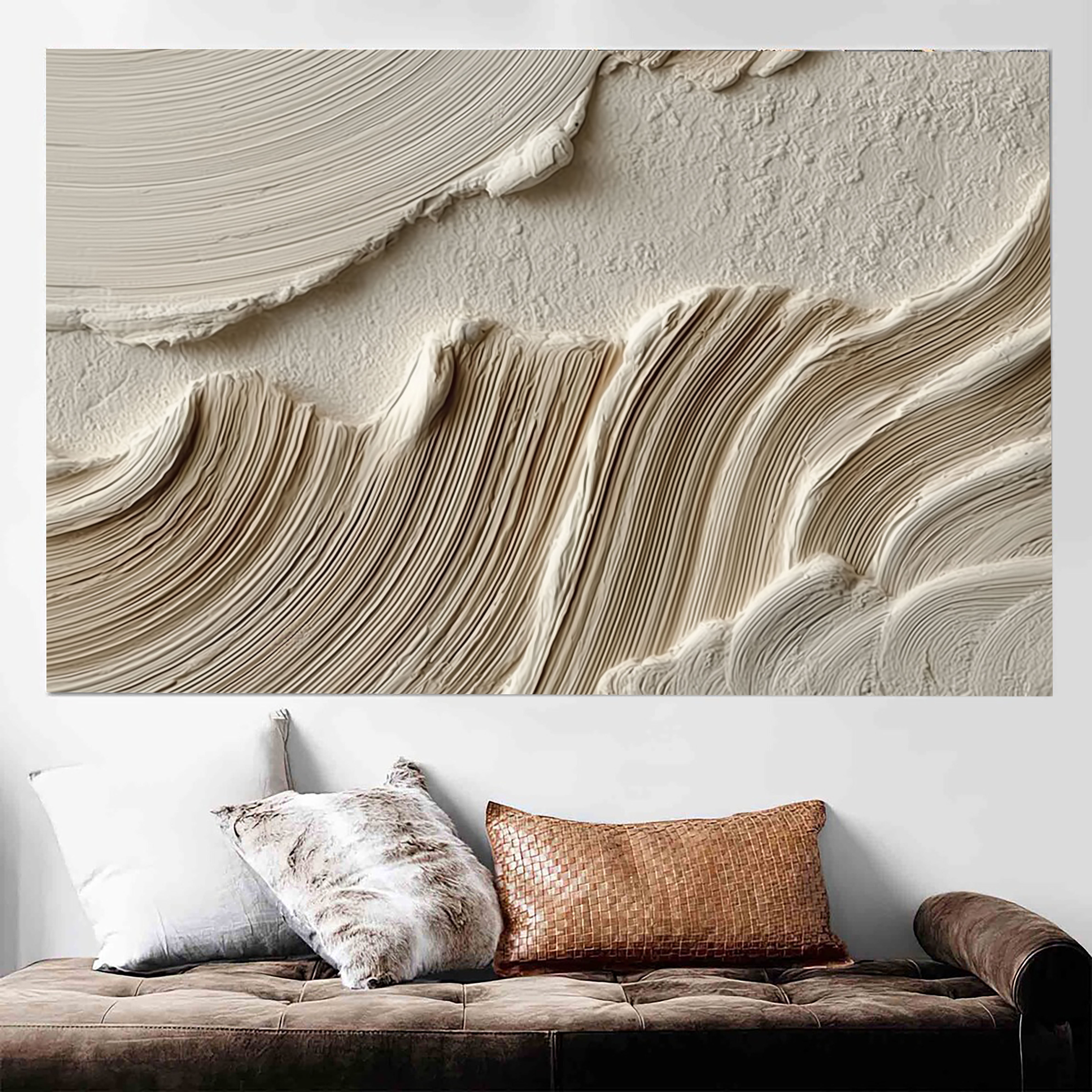 Skulpturale, geschichtete Textur | Neutrales Beige