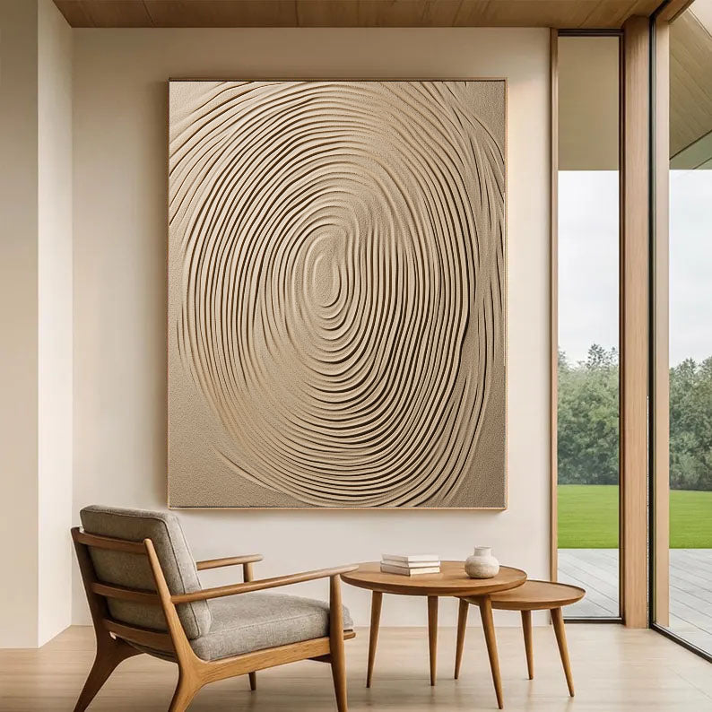 Textured Fingerprint Impression | Beige Ivory
