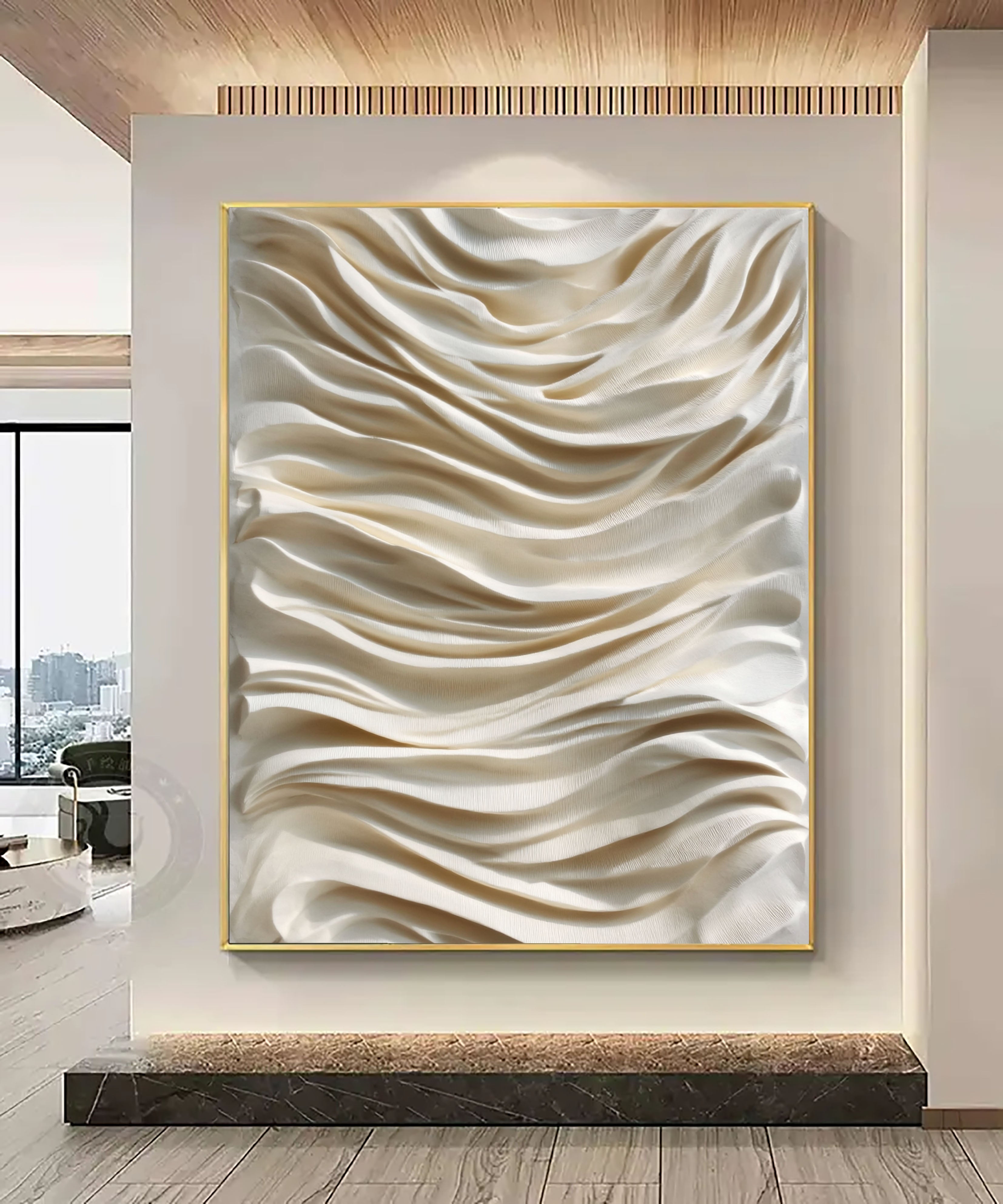 Textured Wavy Opulence | Beige Rhythm