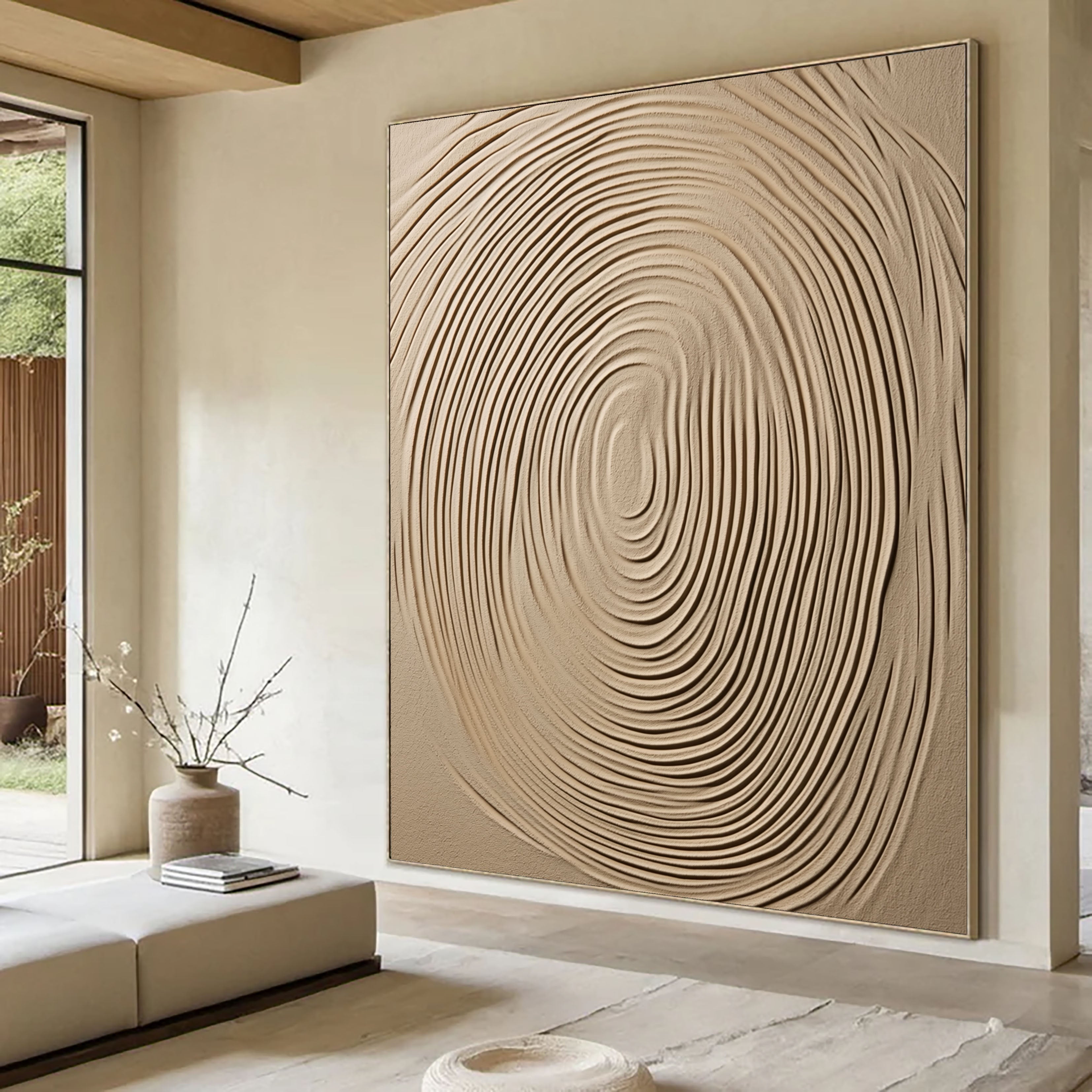 Textured Fingerprint Impression | Beige Ivory