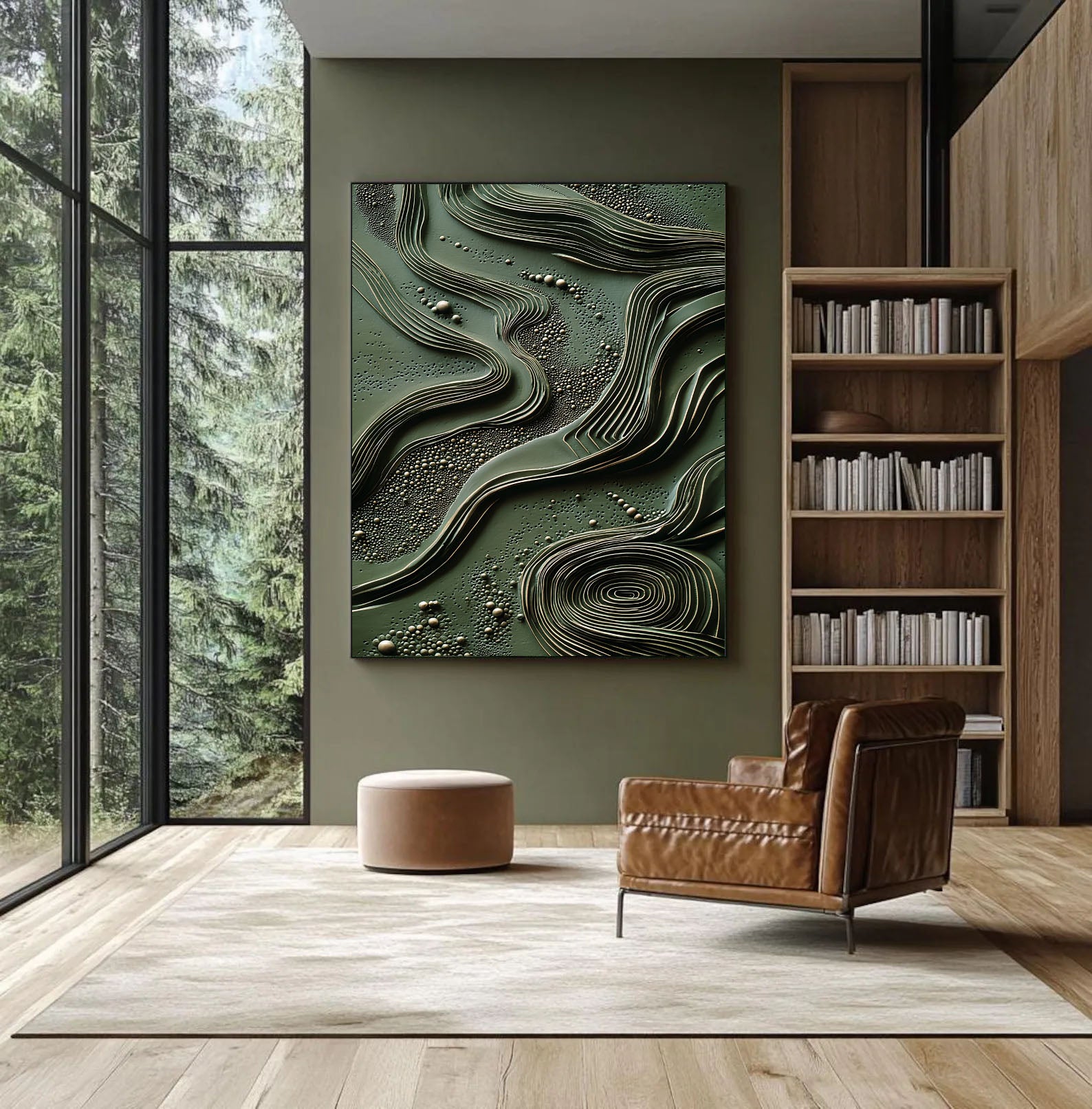 Textured Wave Opulence | Green Gold