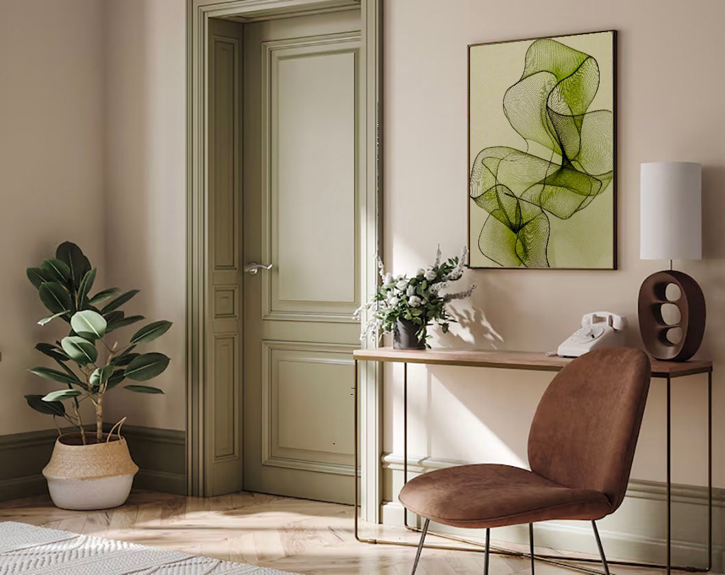 Textured Airy Contours | Muted Greens