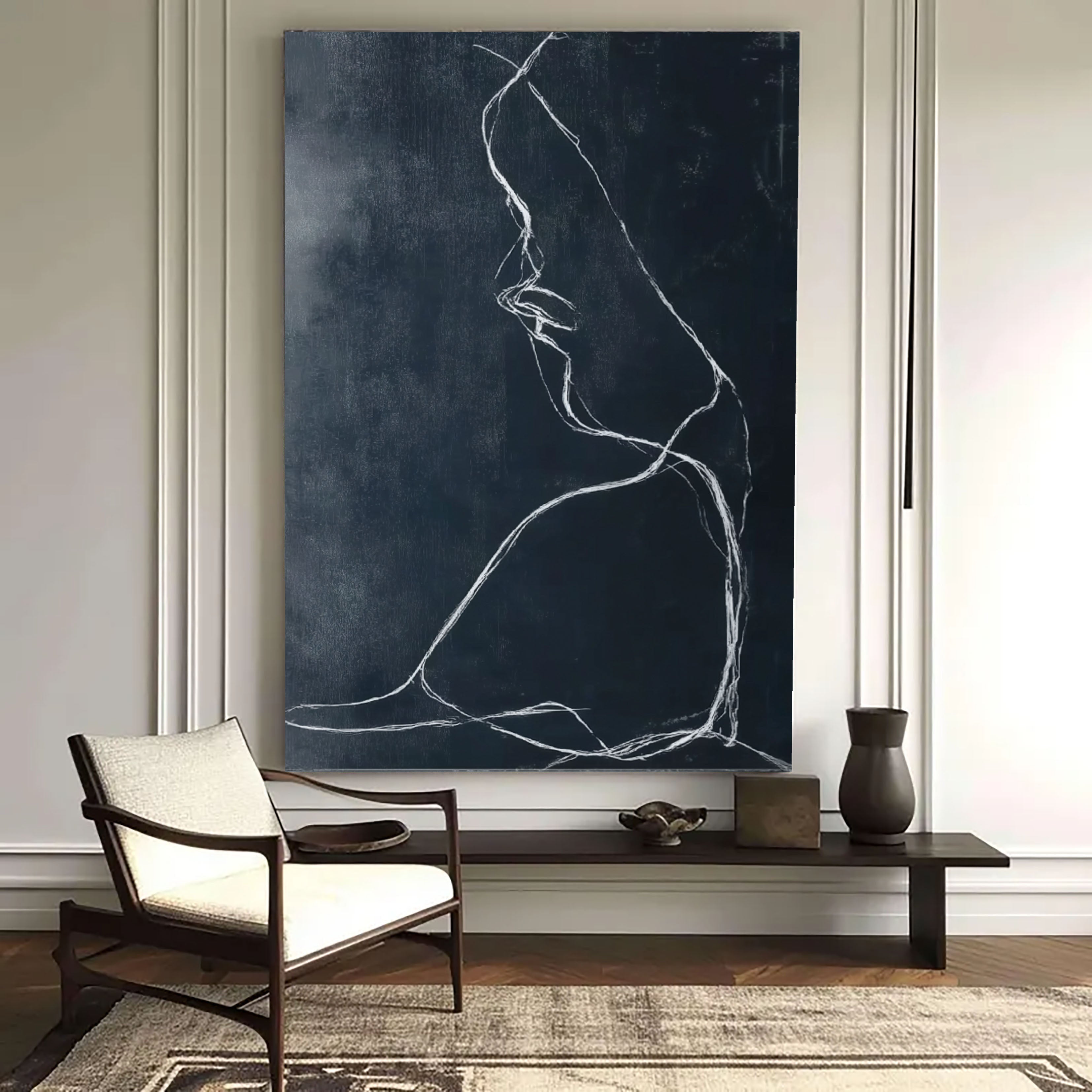 Minimalist Line Figure | Dark Charcoal