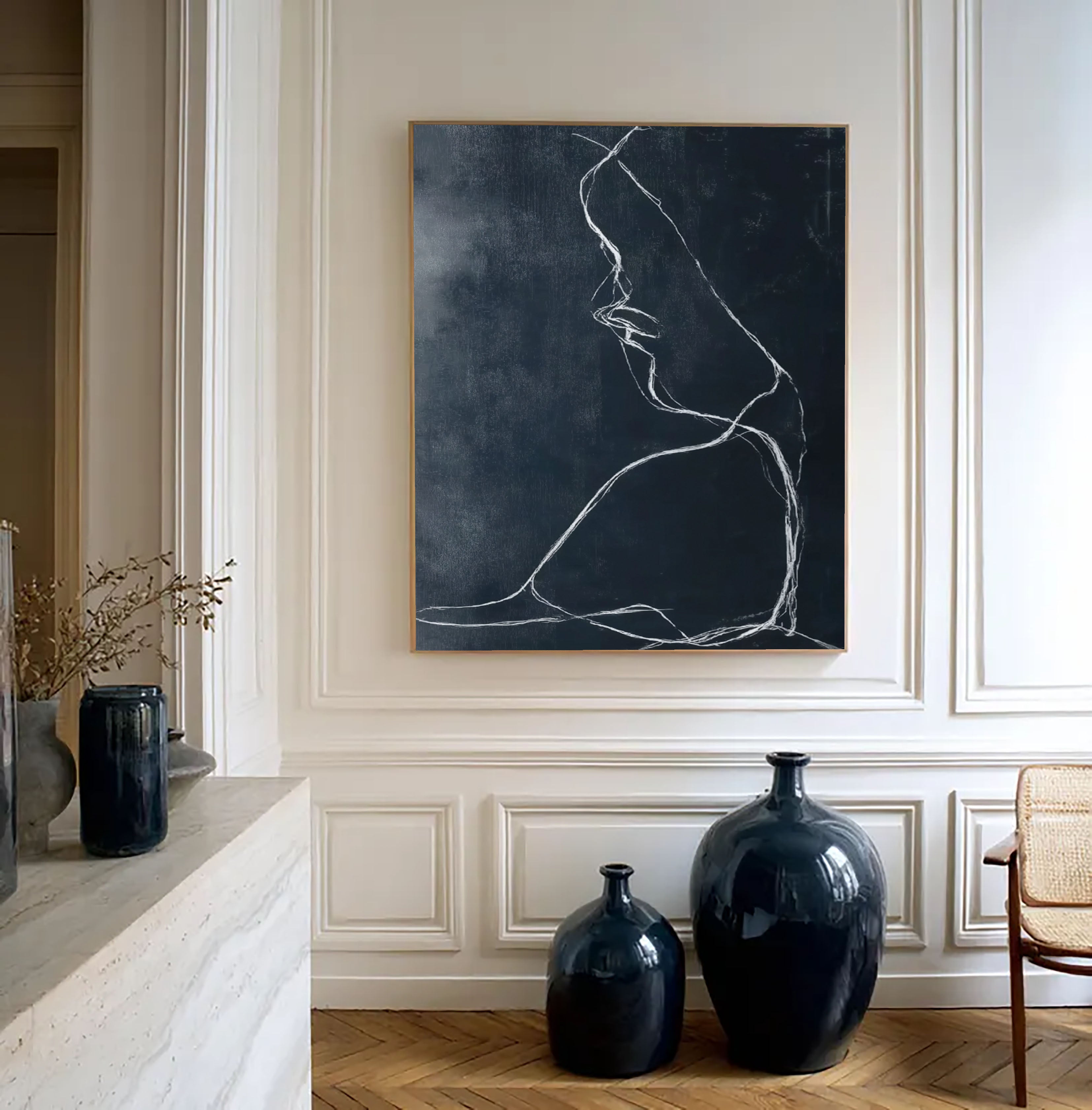 Minimalist Line Figure | Dark Charcoal