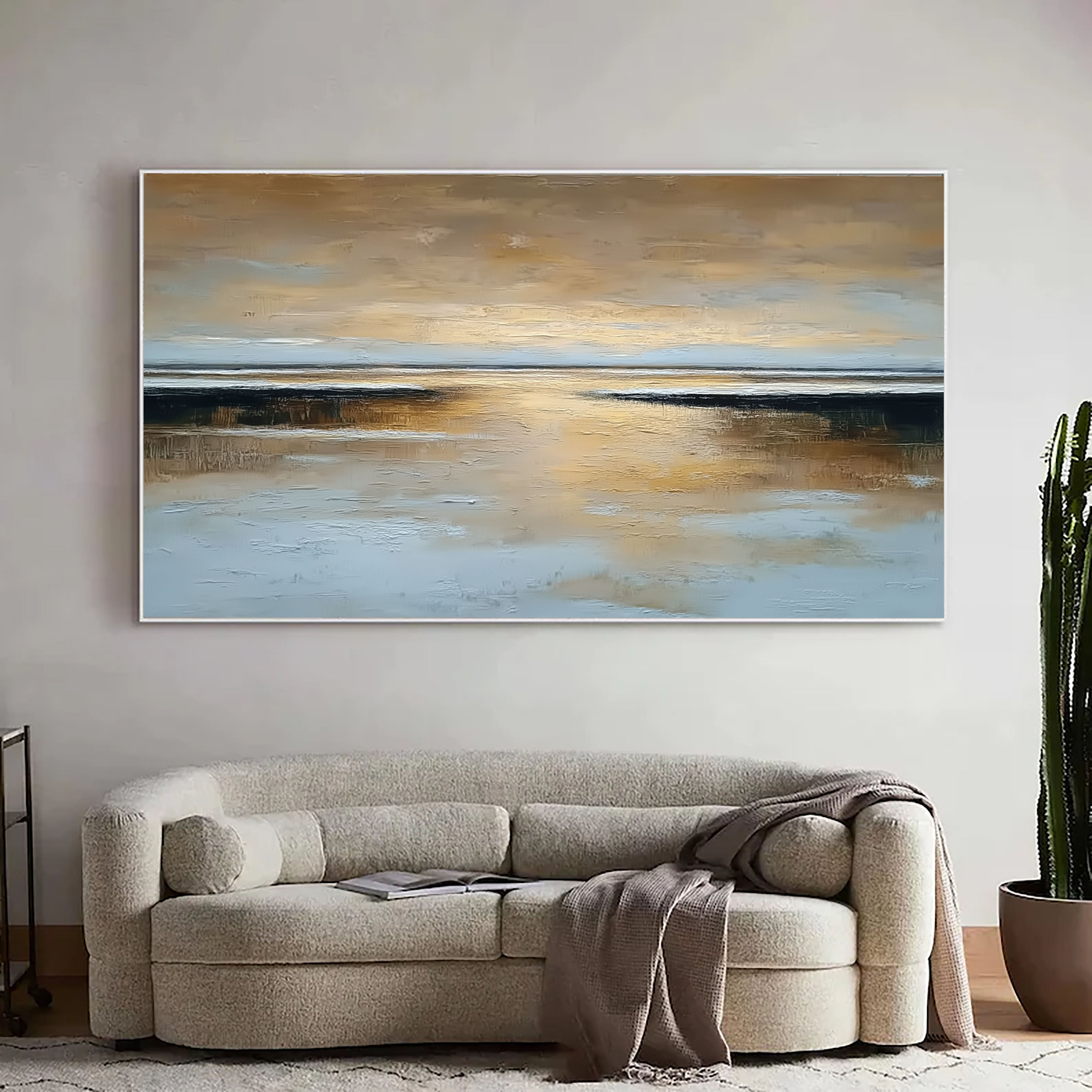 Textured Golden Horizon | Calm Waters