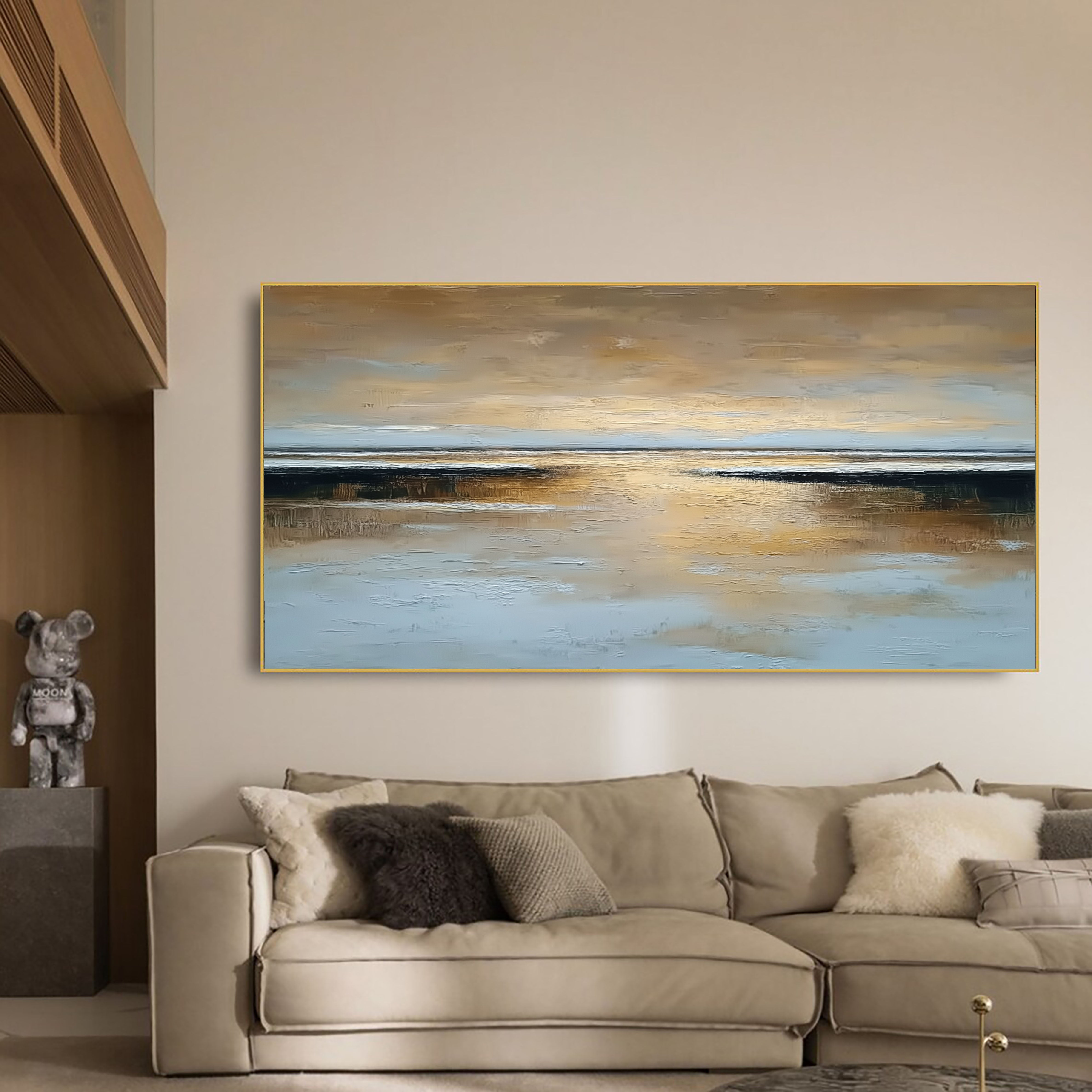 Textured Golden Horizon | Calm Waters