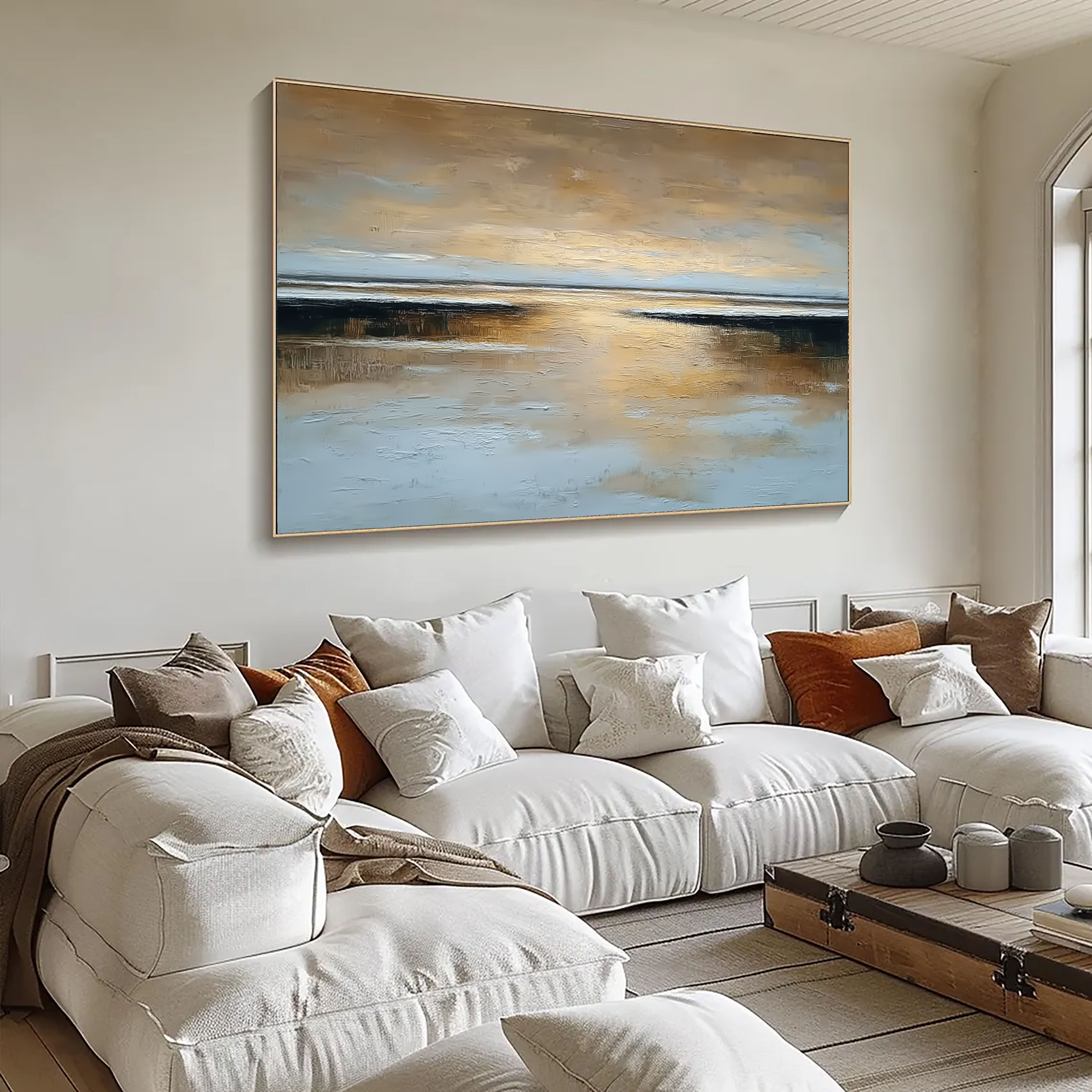 Textured Golden Horizon | Calm Waters
