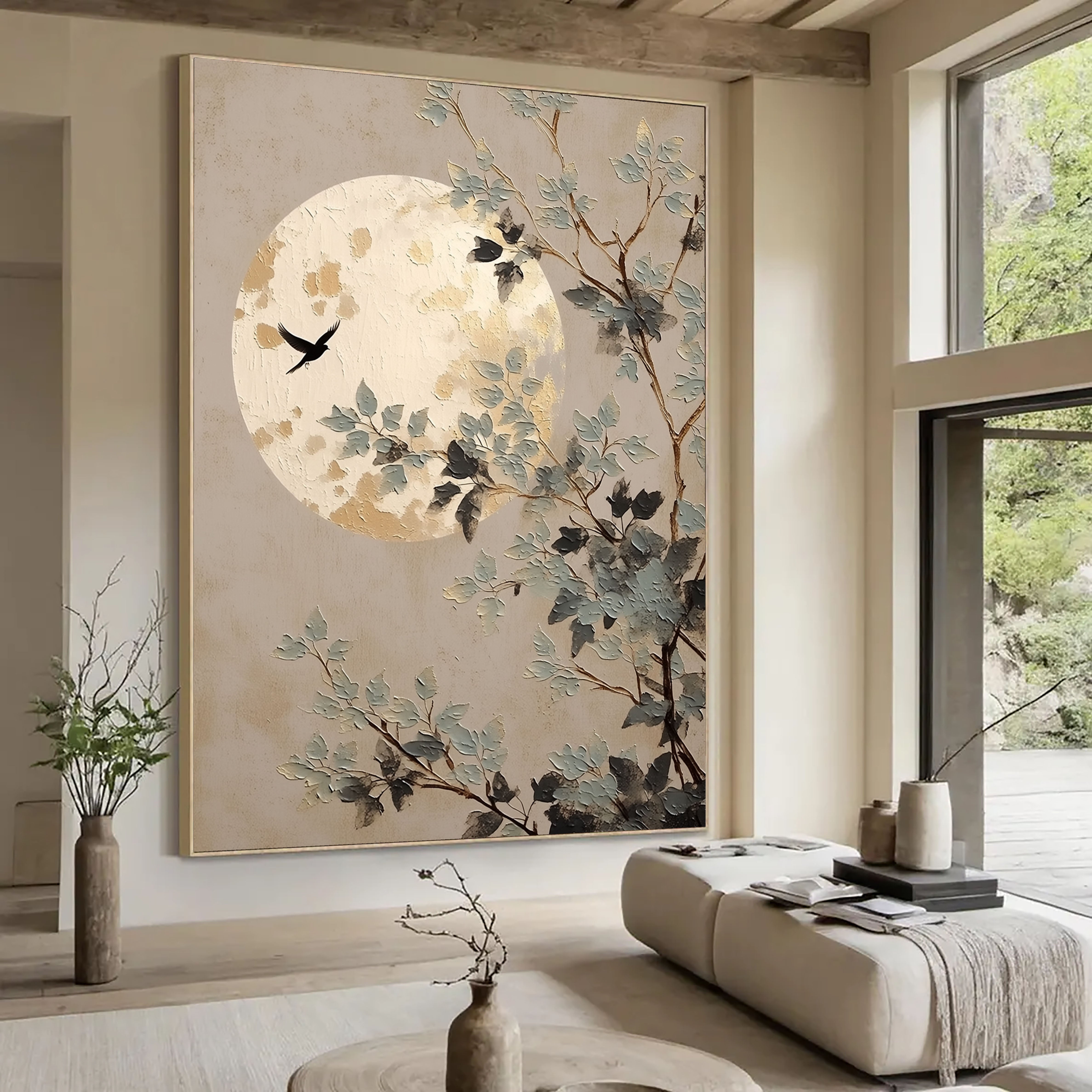 Textured Moonlit Branches | Ivory Gold