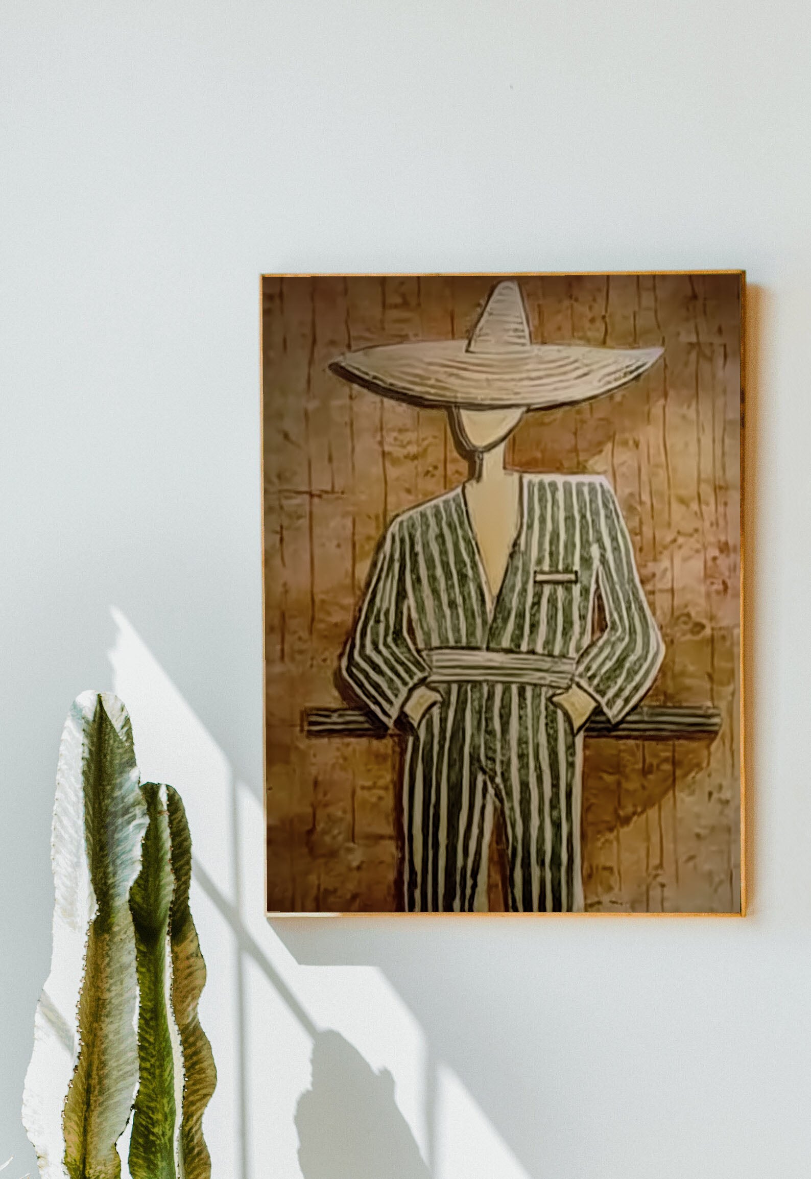 Textured Folk Opulence | Striped Sombrero