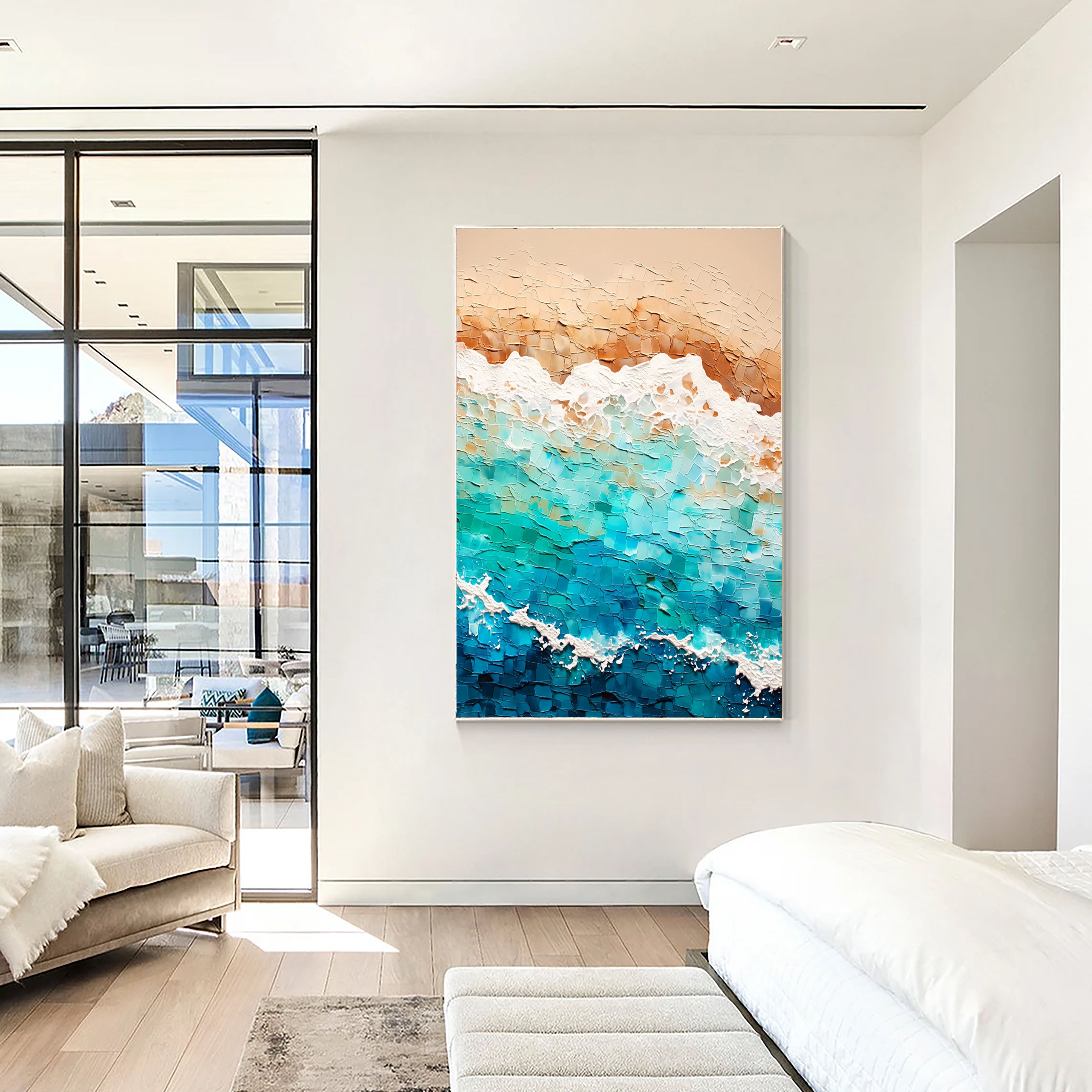 Textured Coastal Waves | Teal Sand