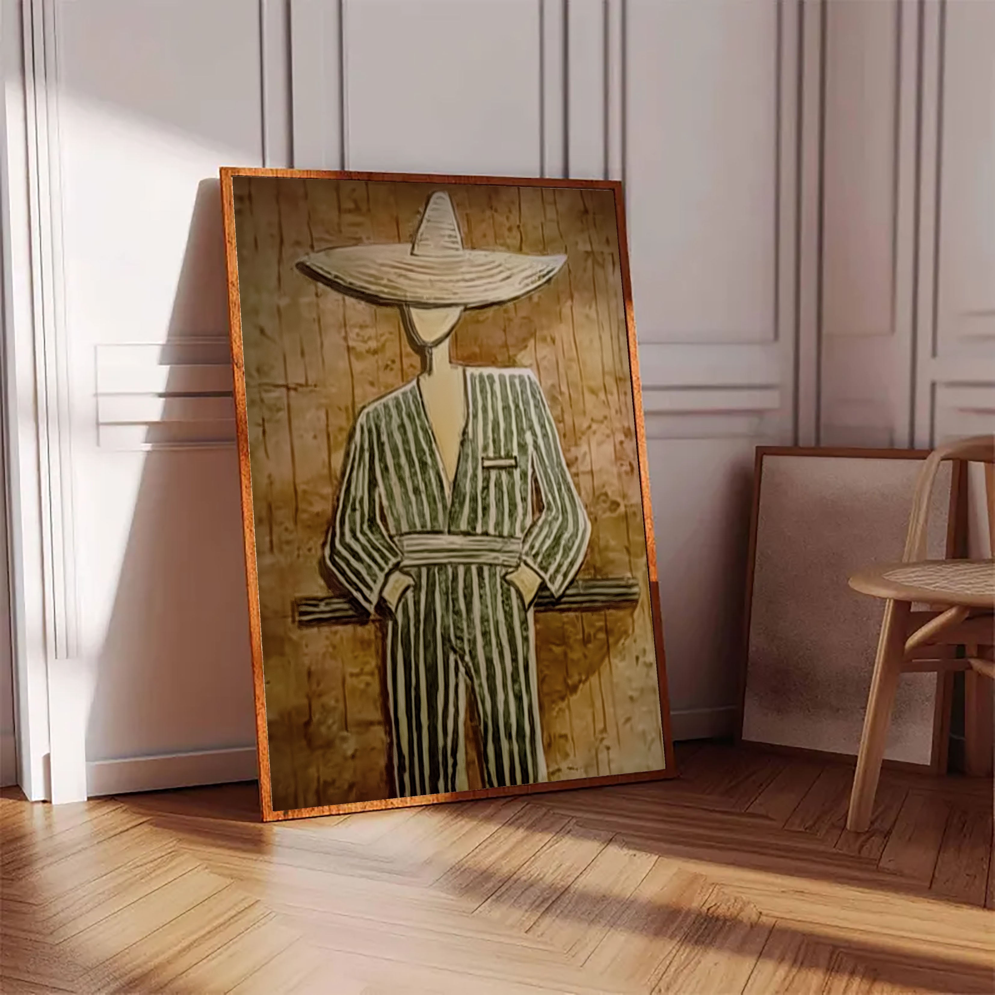 Textured Folk Opulence | Striped Sombrero