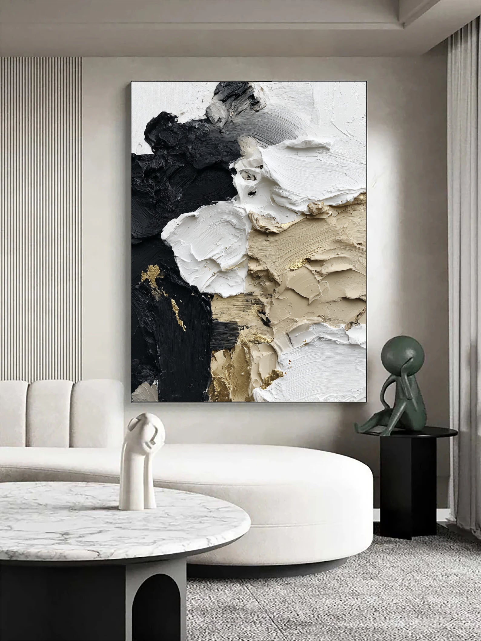 Textured Impasto Contrast | Gilded Neutrals