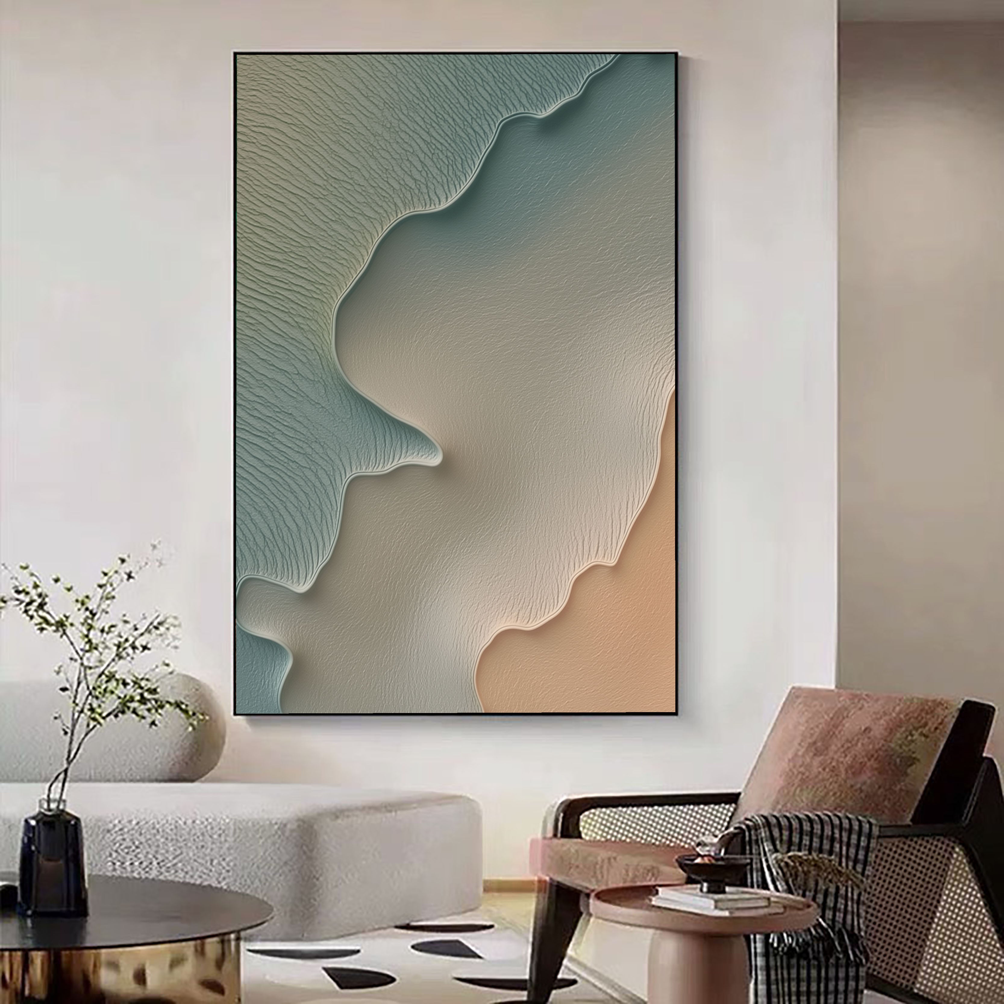 Textured Coastal Strata | Teal Sand