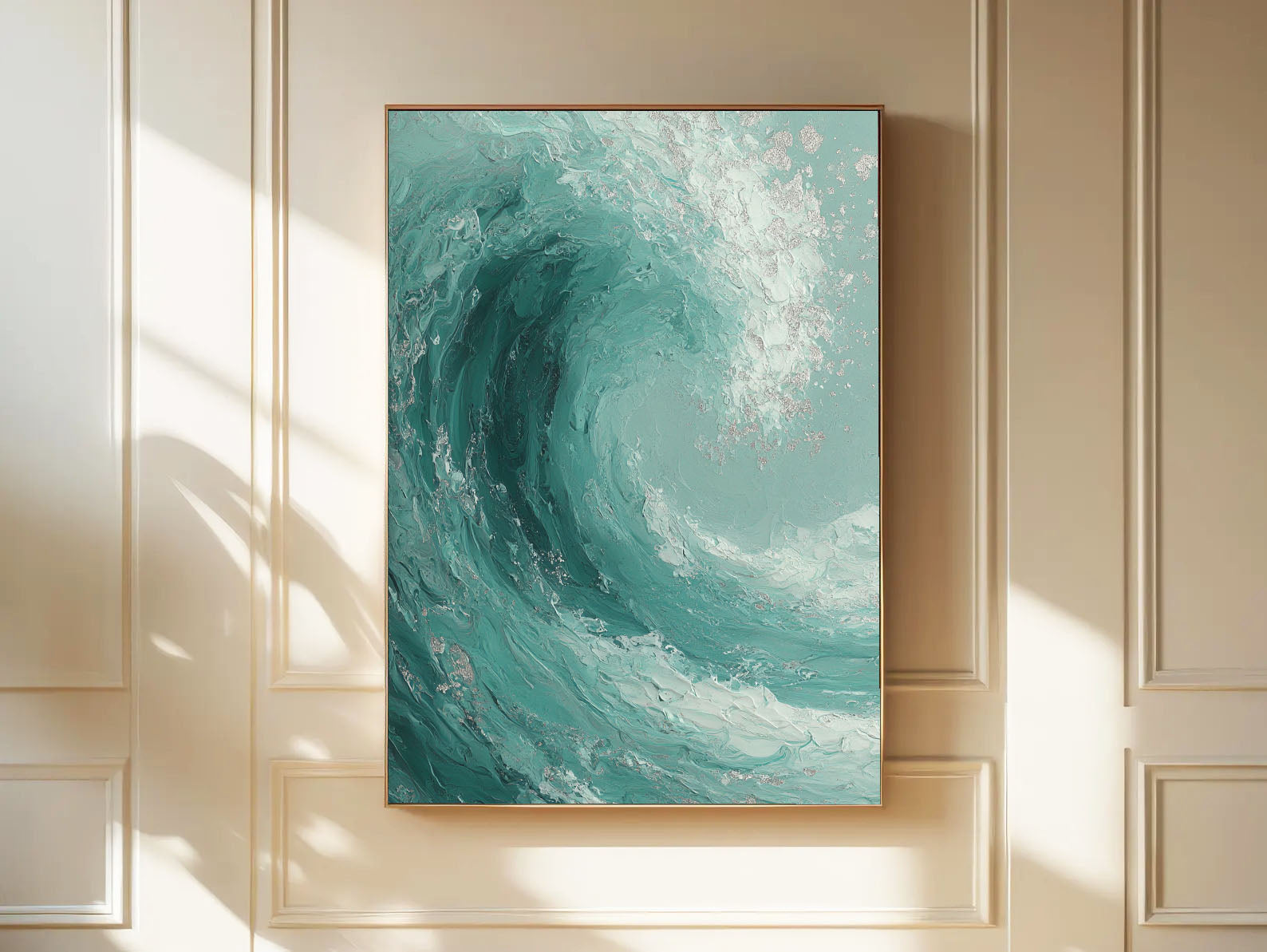 Strukturierte türkise Welle | Silberner Kamm