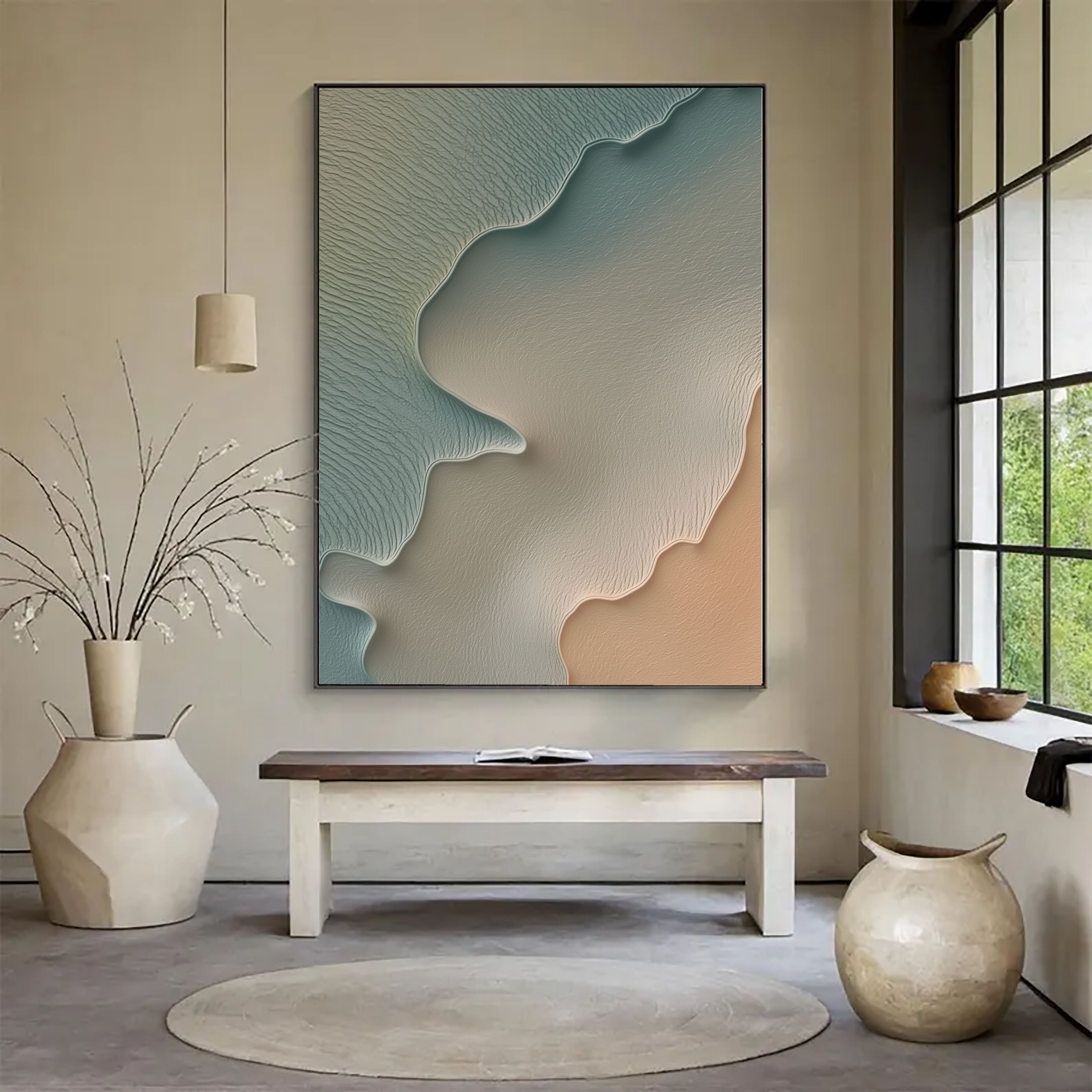 Textured Coastal Strata | Teal Sand