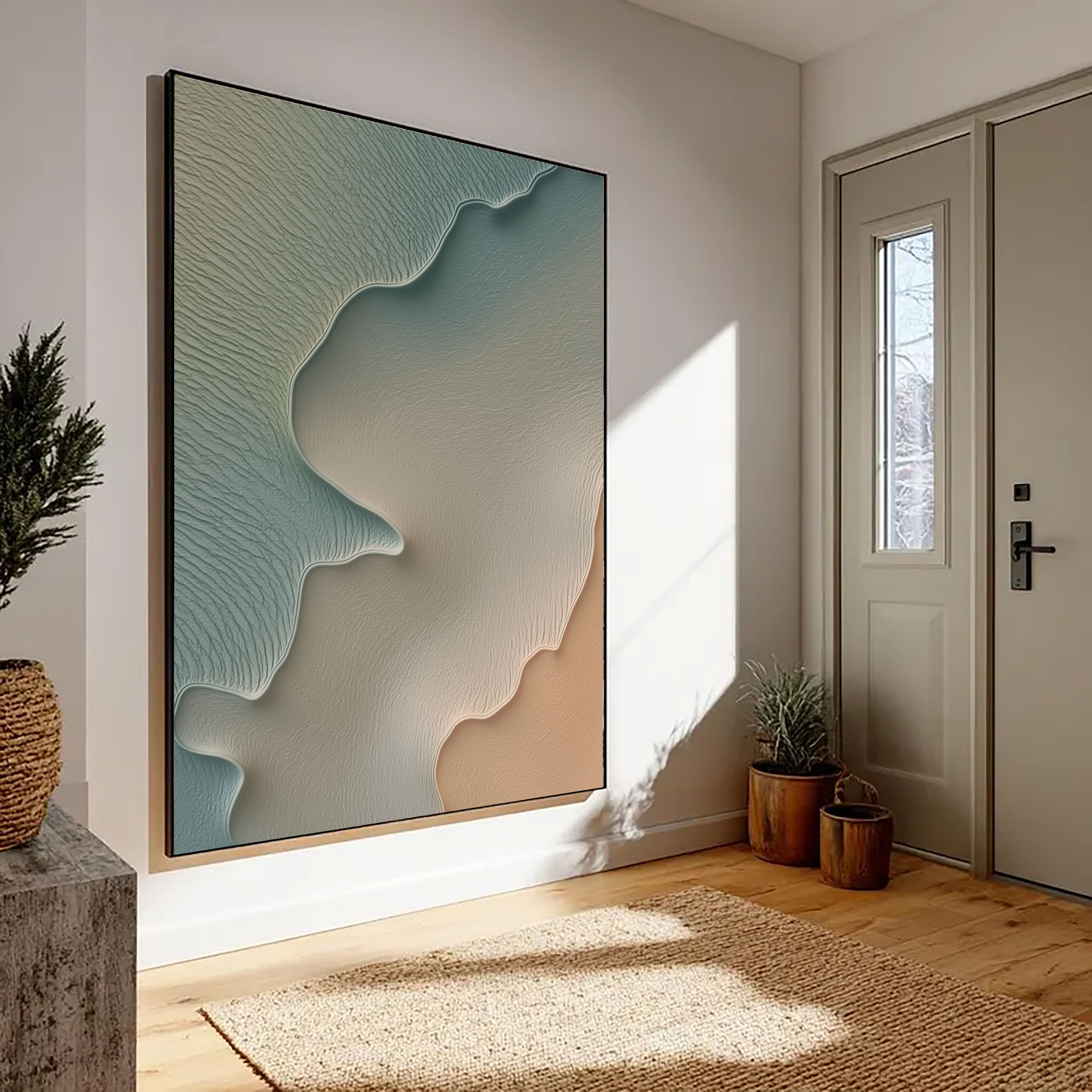 Textured Coastal Strata | Teal Sand